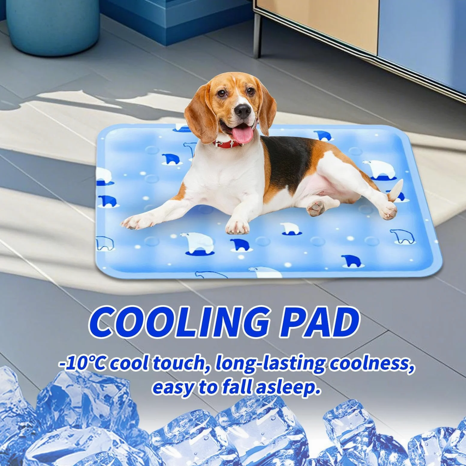 Tappetino Refrigerante Per Cani Da Interno Cuccia Estiva per Cani | Cuscino Grande Lavabile Antiscivolo per Pavimento Divano Trasportino Interno Esterno