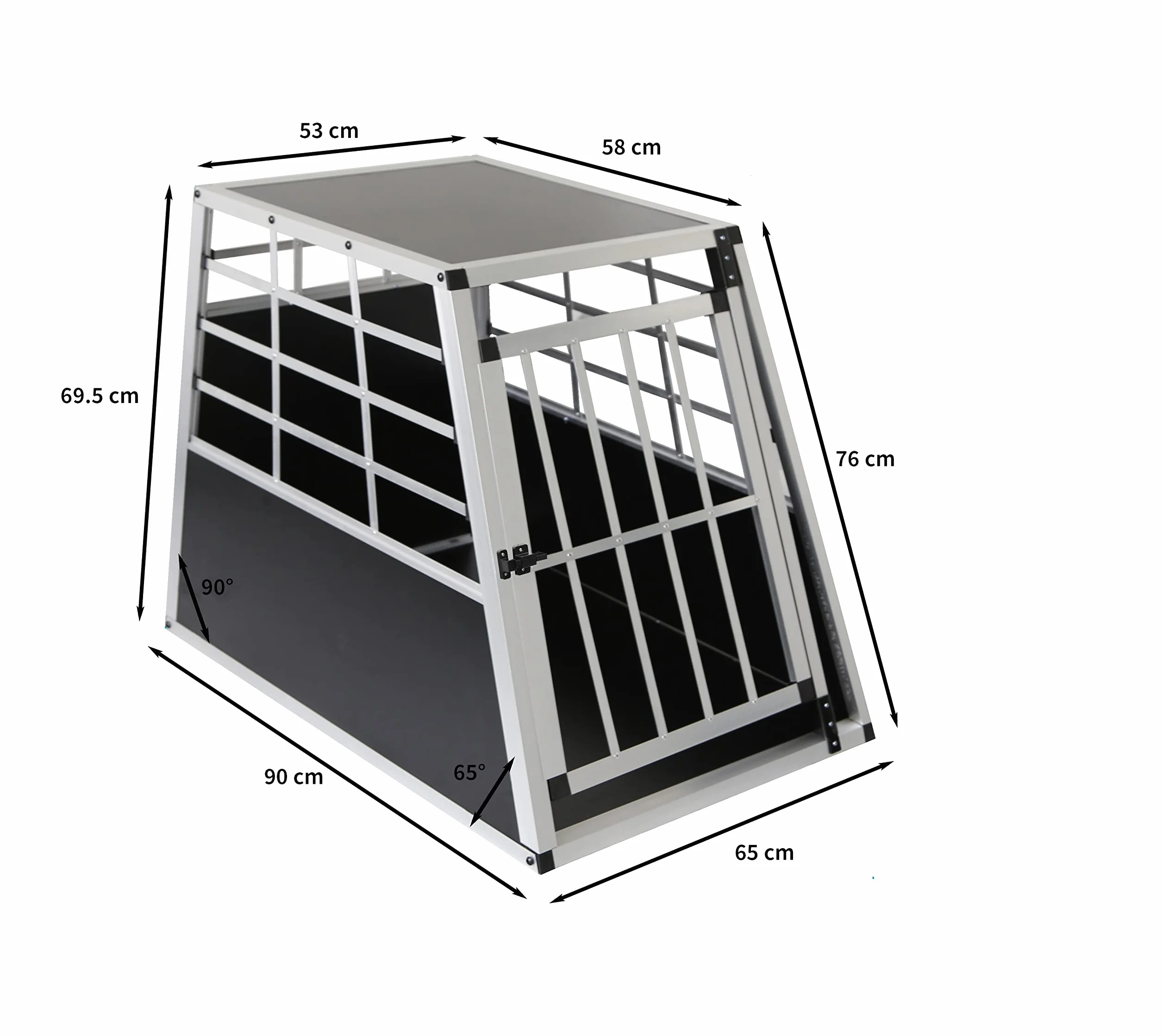 Monstershop - Gabbia Singola per Trasporto Cani e Animali per Bauli Macchine Autovetture - Grande