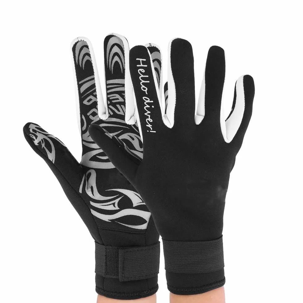 Guanti da Immersione, Keep Diving Guanti in Neoprene Caldi da 2 mm Guanti da Nuoto per Immersioni subacquee Guanti protettivi da Immersione per Adulti,(S-Nero)