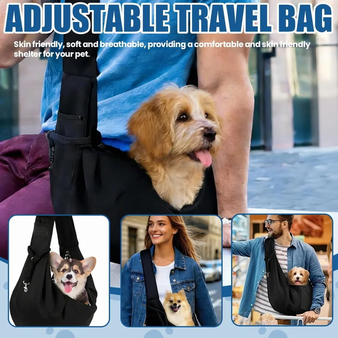 Borsa da Viaggio per Cani, Regolabile Borsa da Viaggio per Cani Piccola, per Cane/Gatto Fino a 7.5 KG, per Viaggio, Ciclismo, Passeggiata