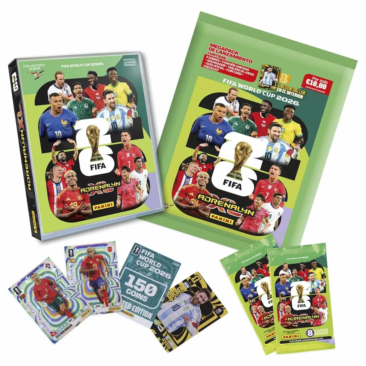 Album Adrenalyn XL World 2026 | Megapack Lancio Adrenalyn FIFA World Cup 2026 con carte da calcio, raccoglitore e buste | Album di carte Calcio Coppa del Mondo Panini