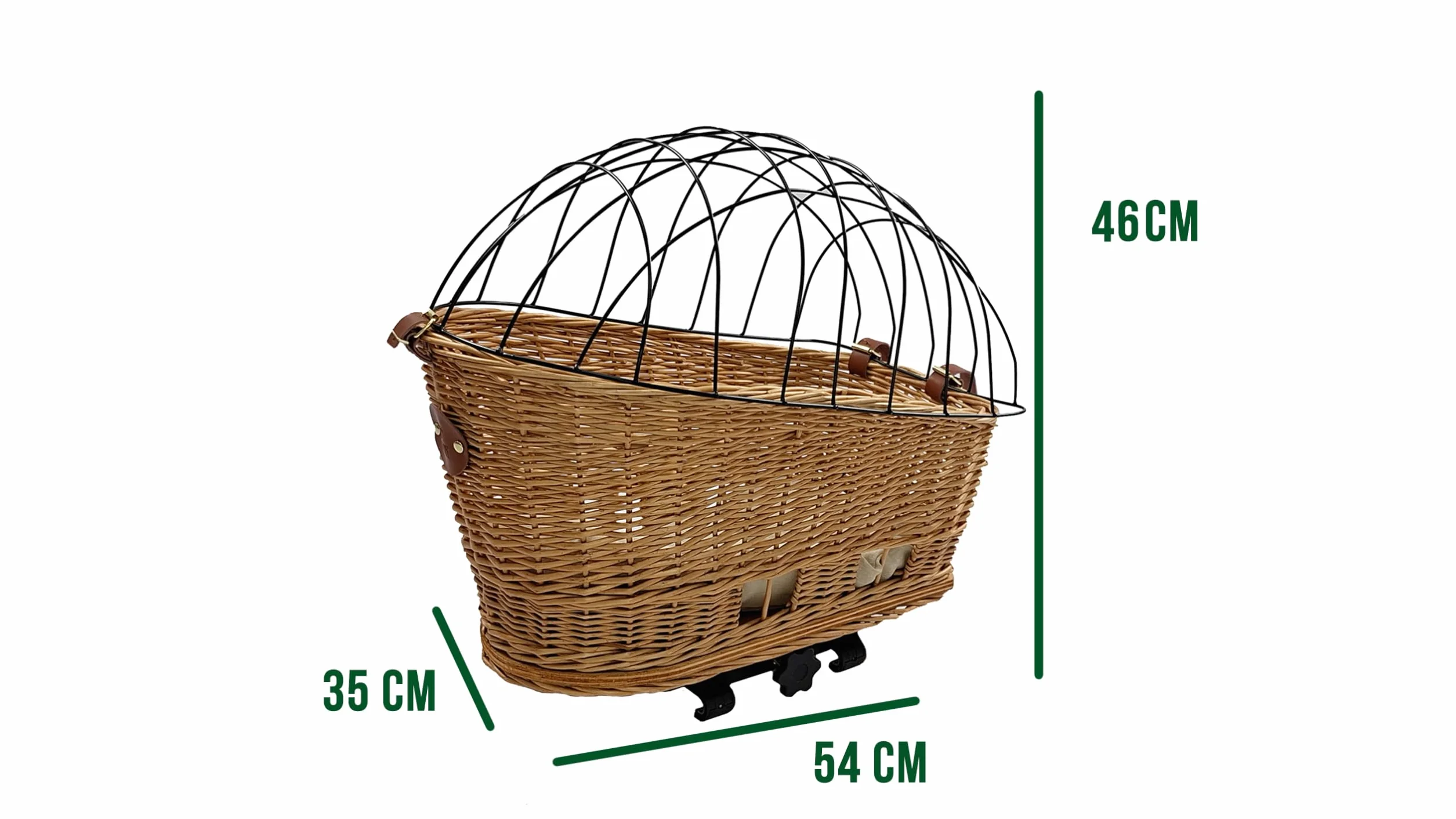 Cestino per bicicletta posteriore in vimini, per cane o gatto, da fissare sul portabagagli