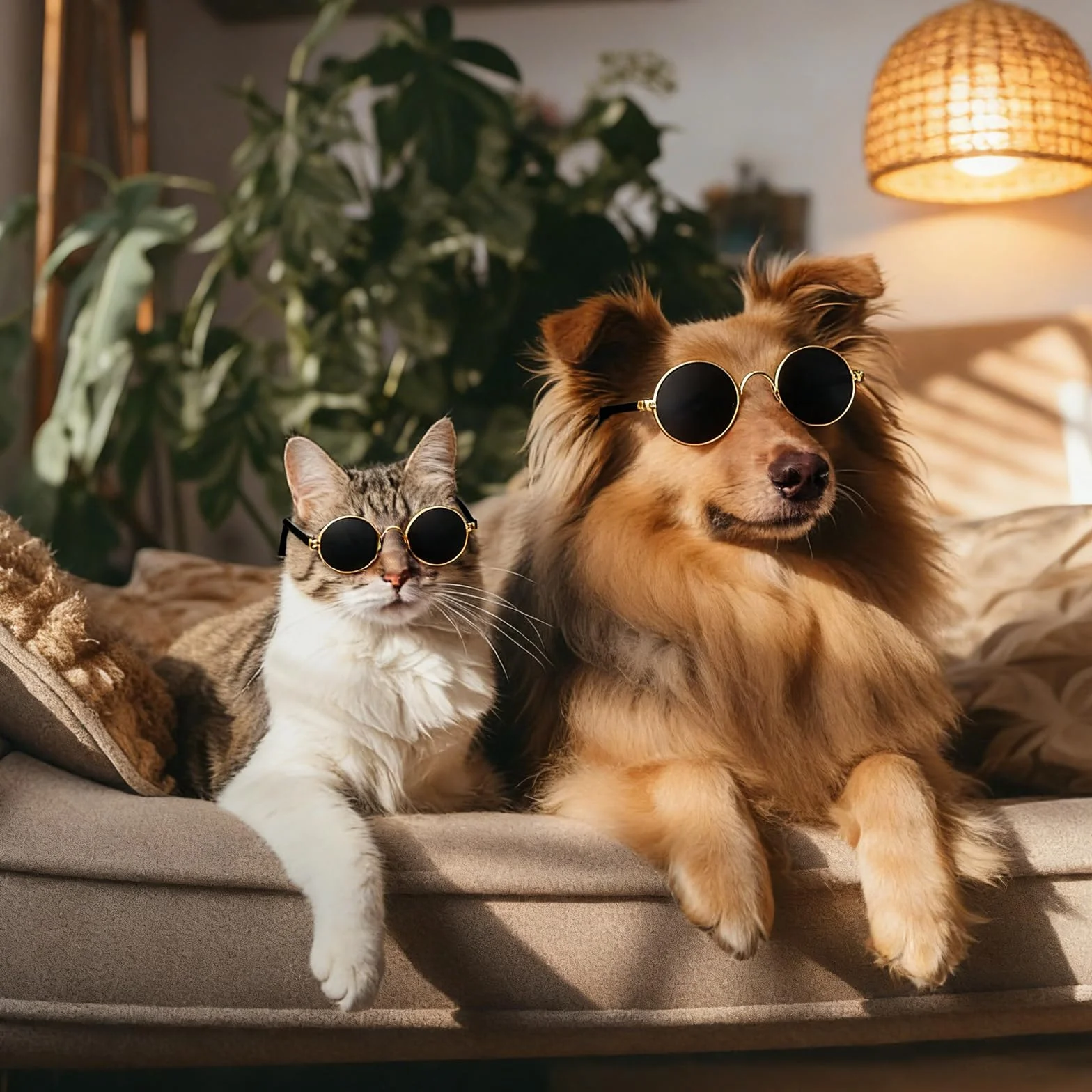 Berretto estivo con protezione solare per cani con occhiali per cani, cappello per cani, occhiali per cani di piccola taglia, costume per gatti, set di protezione UV per cuccioli e piccoli