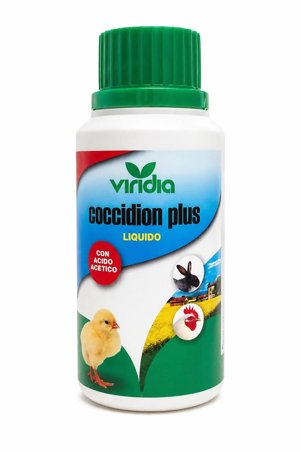 viridia Coccidion Plus Liquido 100 ml – Mangime Complementare per Volatili e Conigli, Supporto Intestinale con Acido Acetico, Equilibrio Intestinale, Facile da Diluire in Acqua da Bere