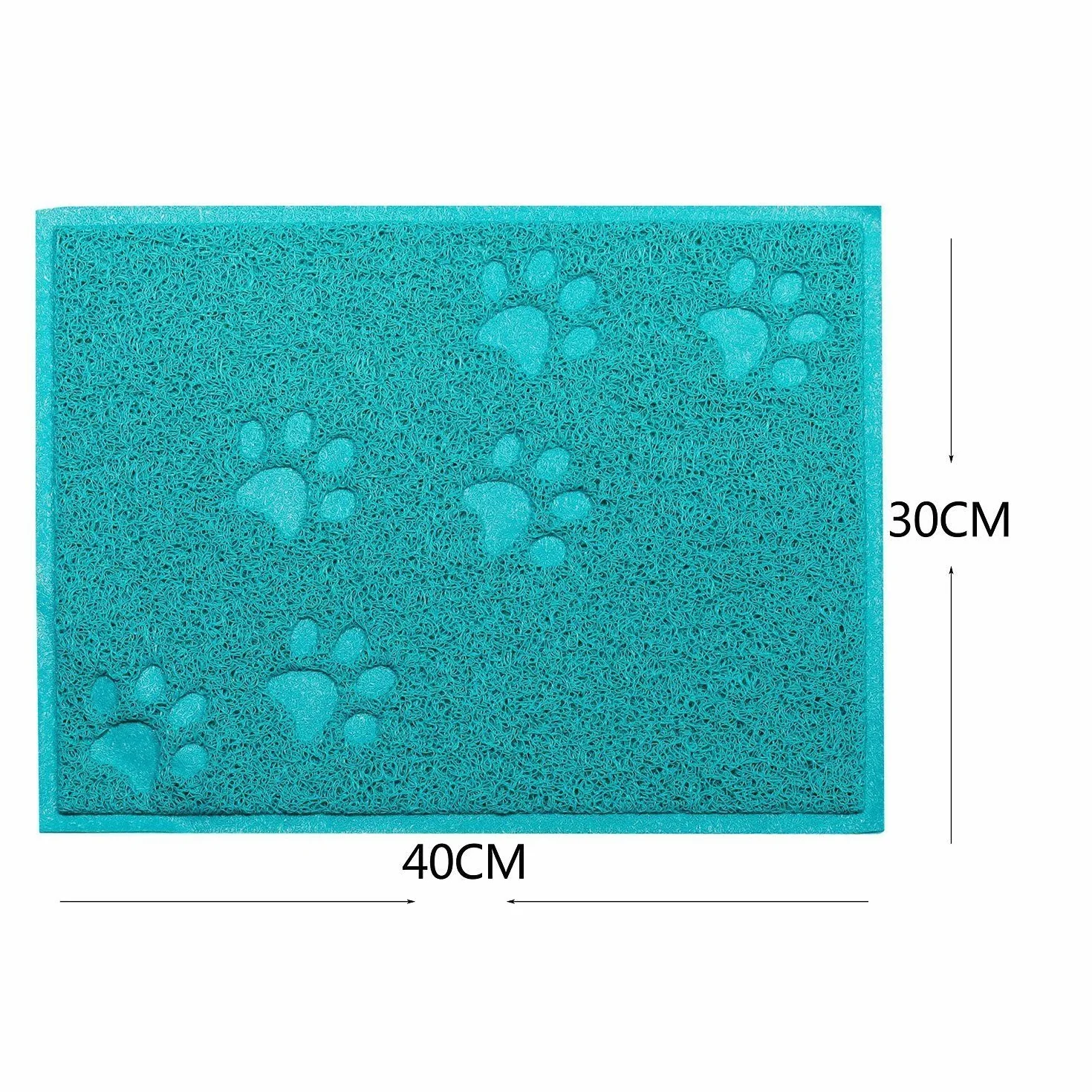 Tappetino Lettiera Materassino Pet Quadrato,KINGCOO Impermeabile Lettiera Catcher Trapper Table food Tappetino per Cane Gatto,PVC,30 x 40 cm (Blu)