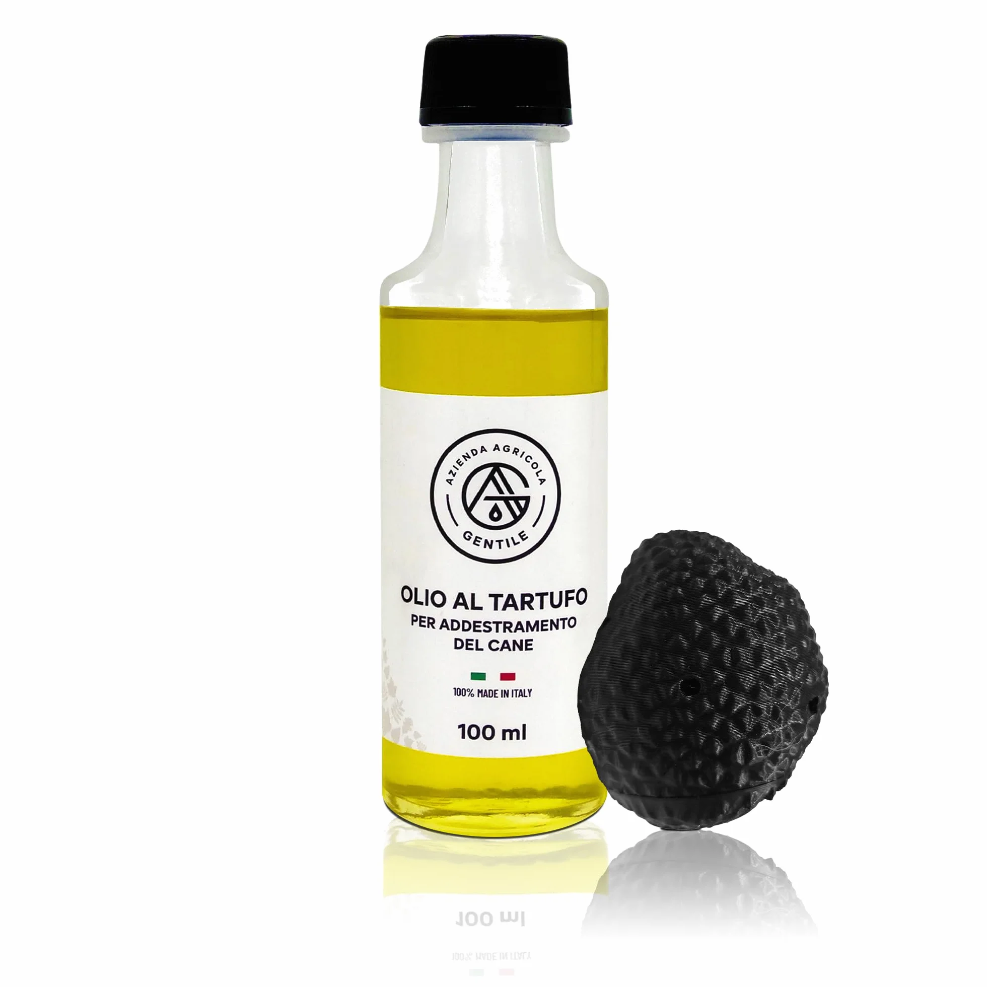 Kit Professionale con Finto Tartufo Nero Completo con Guida e Olio da addestramento Cani Tartufo addestramento Cane da Tartufo, Tartufo Sintetico ovetto per addestramento