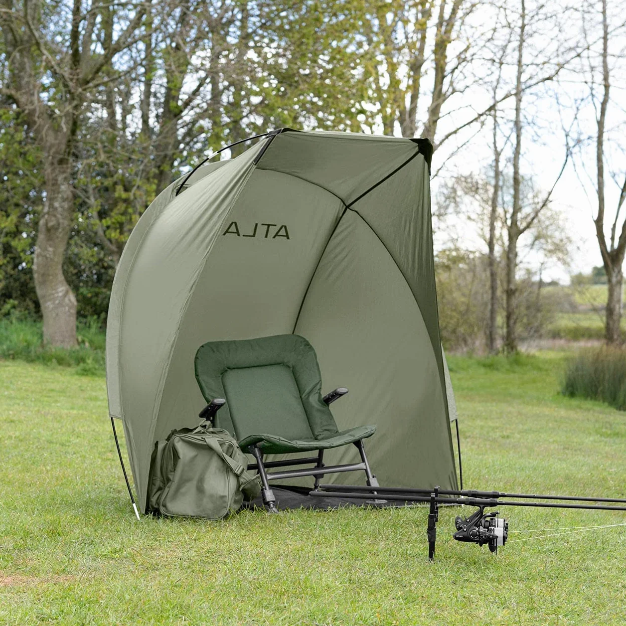 ATLAS Tenda Da Pesca Bivvy Carpfishing con Pali In Vetroresina e Borsa Inclusa