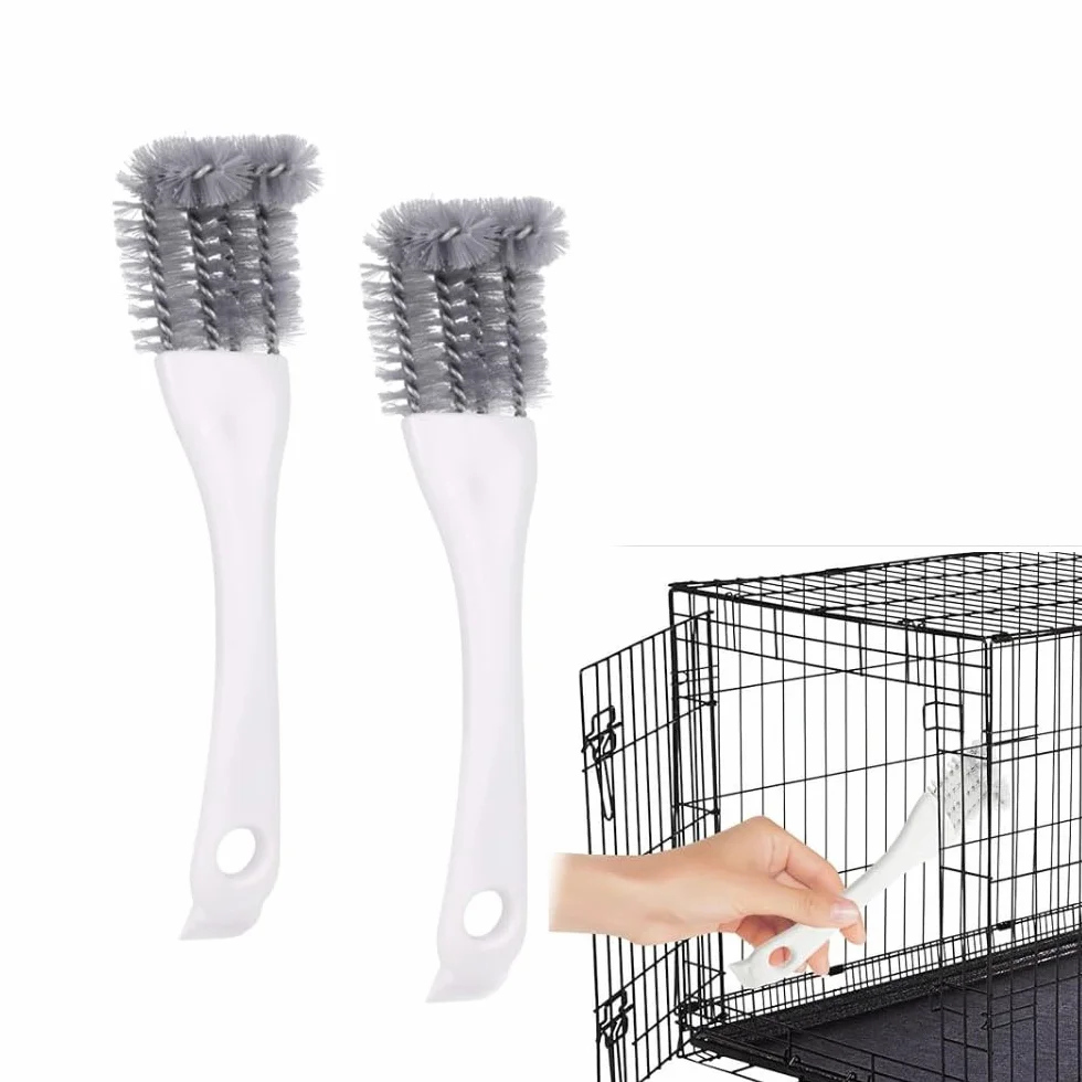 2 Pezzi Pulitore per Gabbie Uccelli con Manico Lungo, Spazzola per Gabbie Uccelli Strumento Rimozione degli Escrementi for Piccoli Animali Posatoi