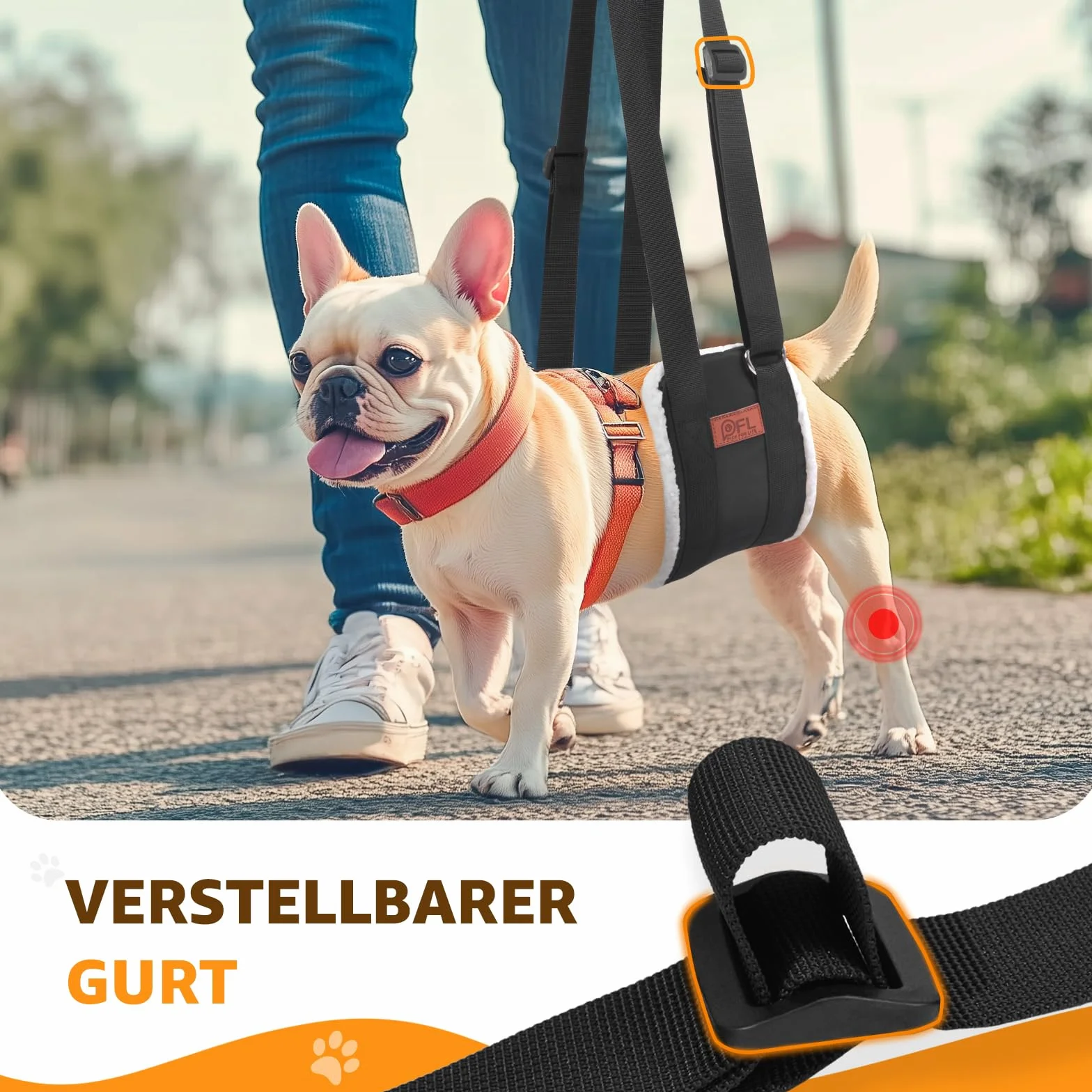Supporto per cani regolabile tracolla portatile riabilitazione cani piccola taglia deambulatore manici sicurezza cani disabili feriti anziani