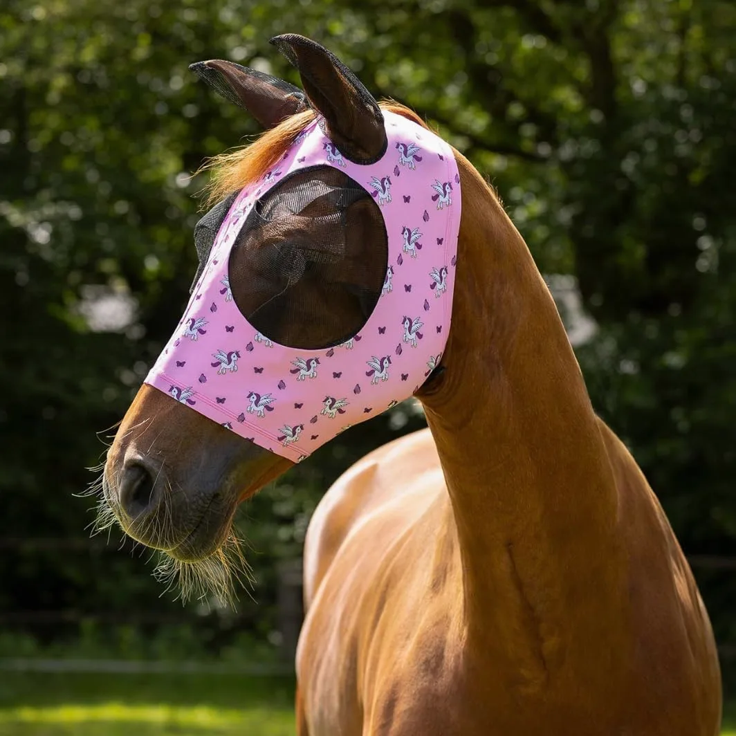 QHP Maschera antimosche Unicorn rosa