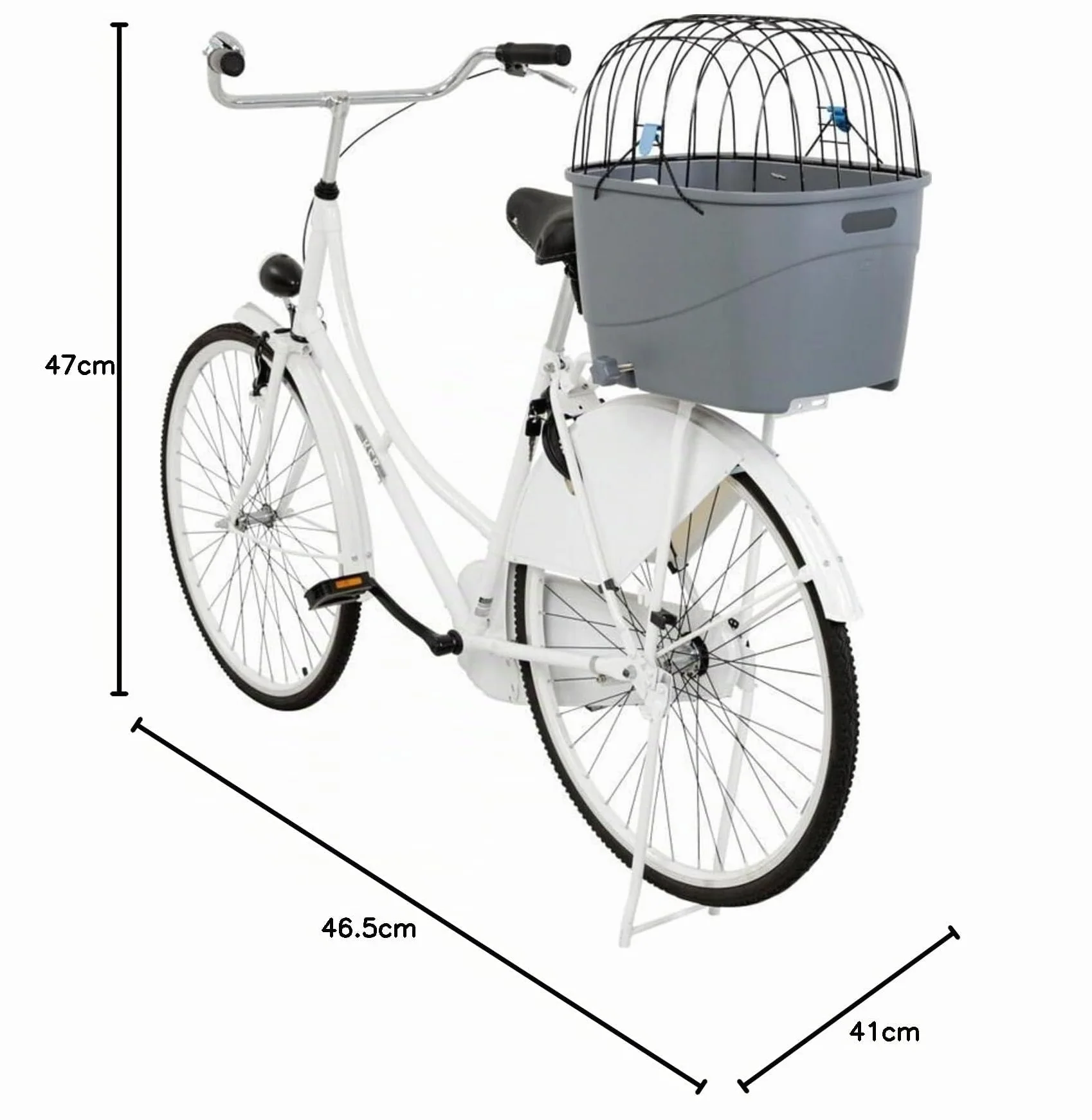 TRIXIE 13115 Bicycle Basket for Pannier Rack, Plastic/Metal, 3000 g, 36 x 47 x 46 cm