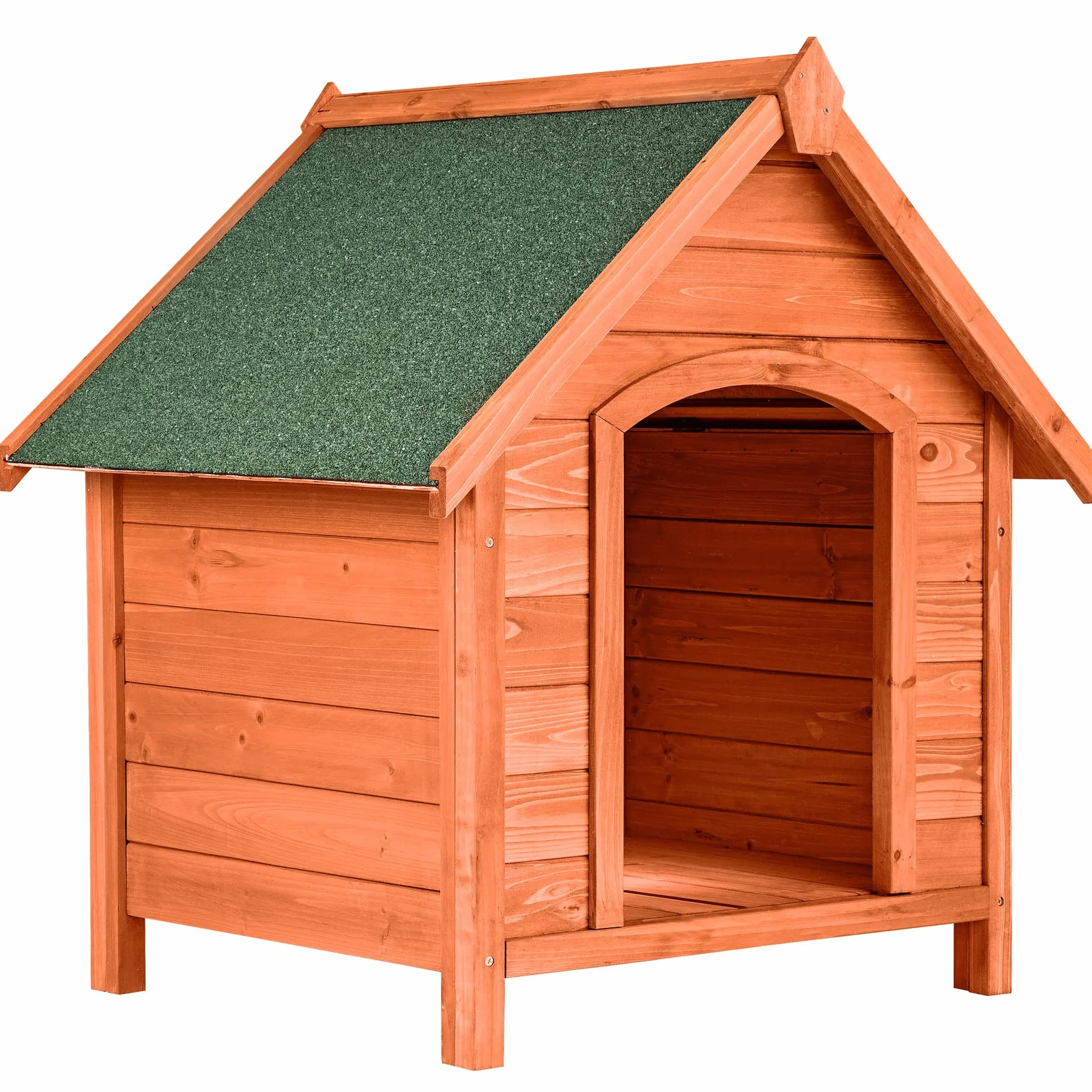 tectake® Cuccia per Cani, Casetta in Legno Impregnato, Cuccia Cane Interno e Esterno, Pavimento Estraibile, Tetto a Punta Resistente alle Intemperie, Facile da Pulire, Dimensioni 72x65x83 cm