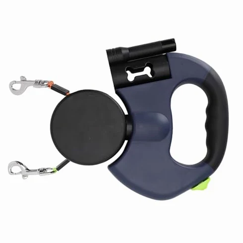 YOUTHINK Guinzaglio Retrattile Doppio per Cani, Allungabile Rotazione 360° Senza Grovigli, Adatto a Cani di Taglia Media e Piccola, .50 lbs