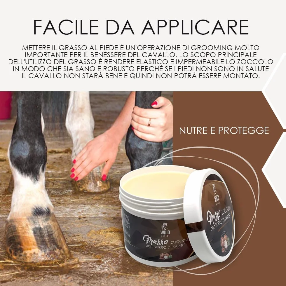 Wild Horses Grasso per Zoccoli al Burro di Karitè 500g Made in Italy