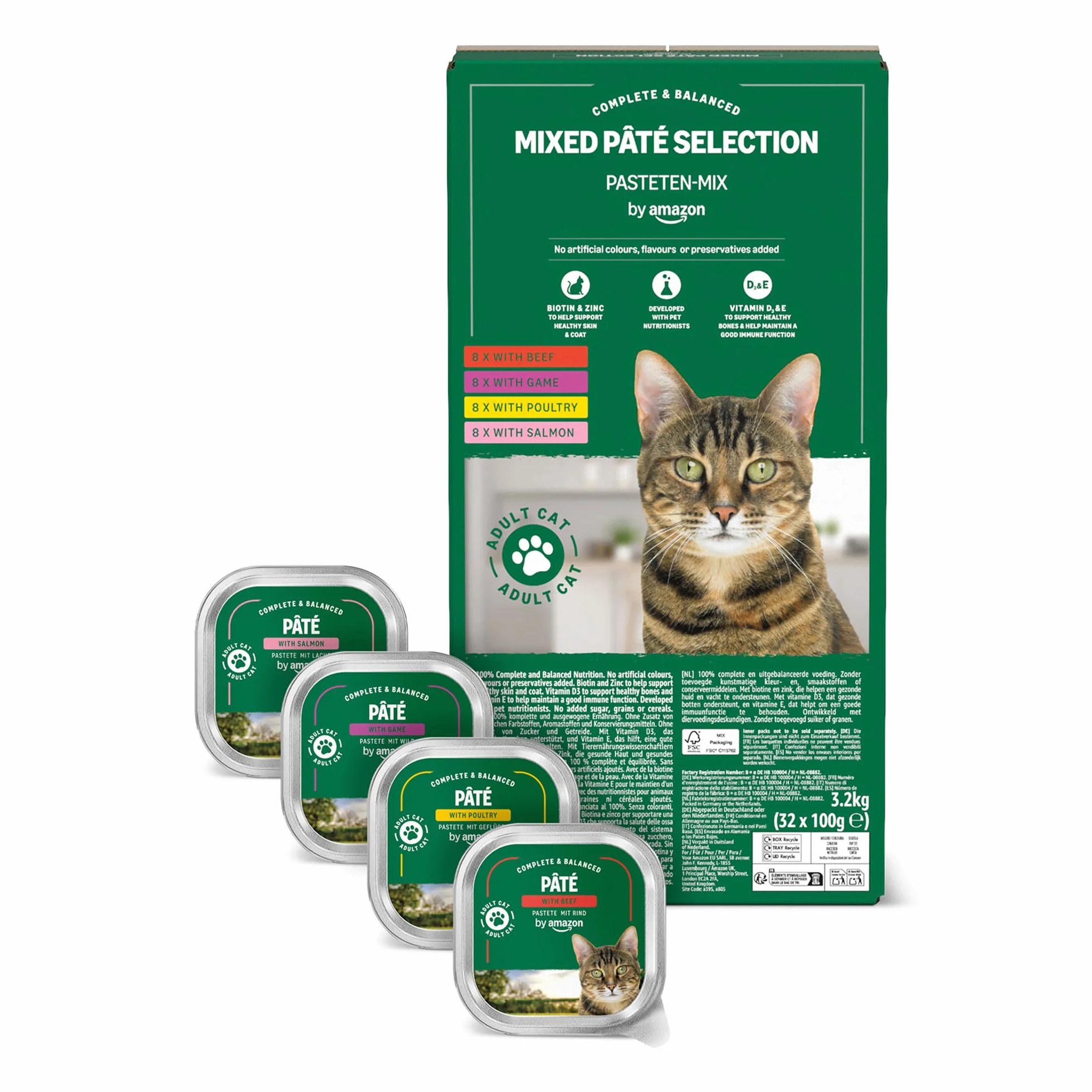 Cibo Umido per Gatti Paté Assortiti 100g Confezione da 32