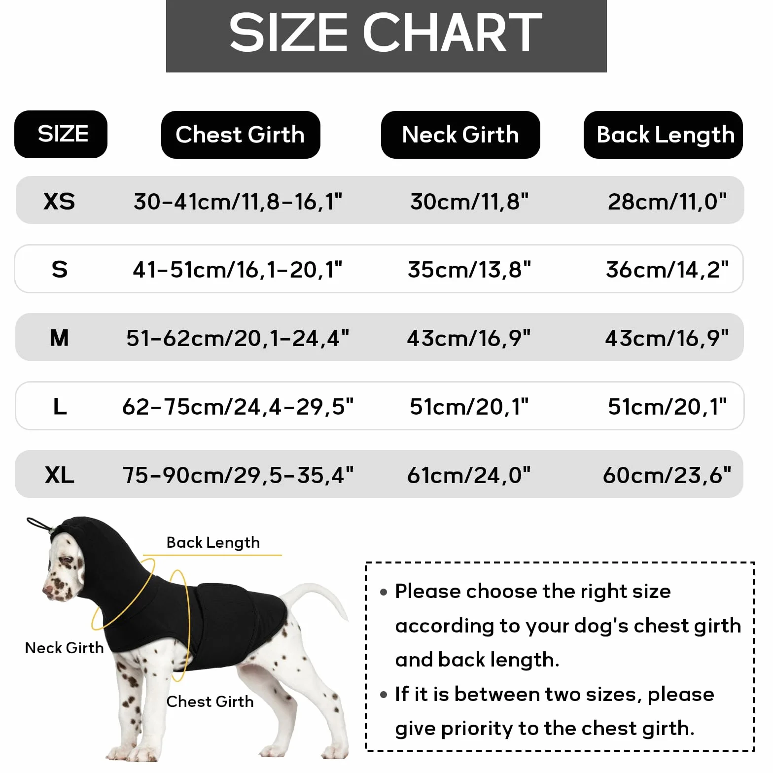 Giacca Antistress Calmante per Cani con Copri Orecchie, Nero XS