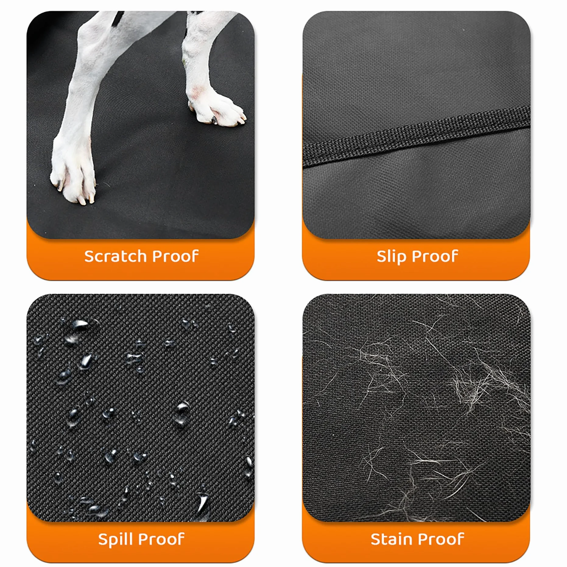 KYG Telo Auto per Cani Impermeabile 185x115x48 cm Tappetino Bagagliaio Nero