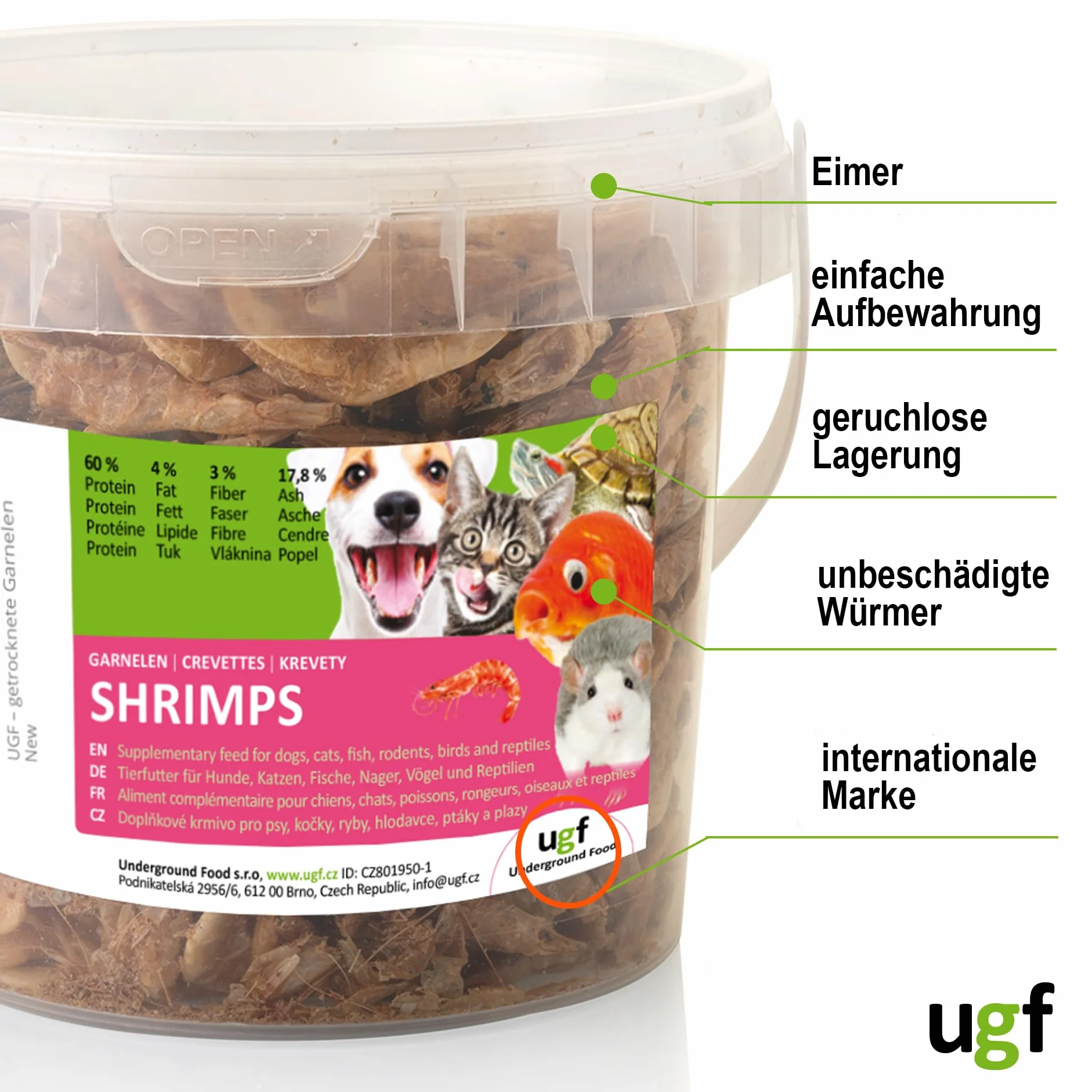 Gamberetti essiccati 75 g cibo per uccelli selvatici snack per cani tartarughe roditori
