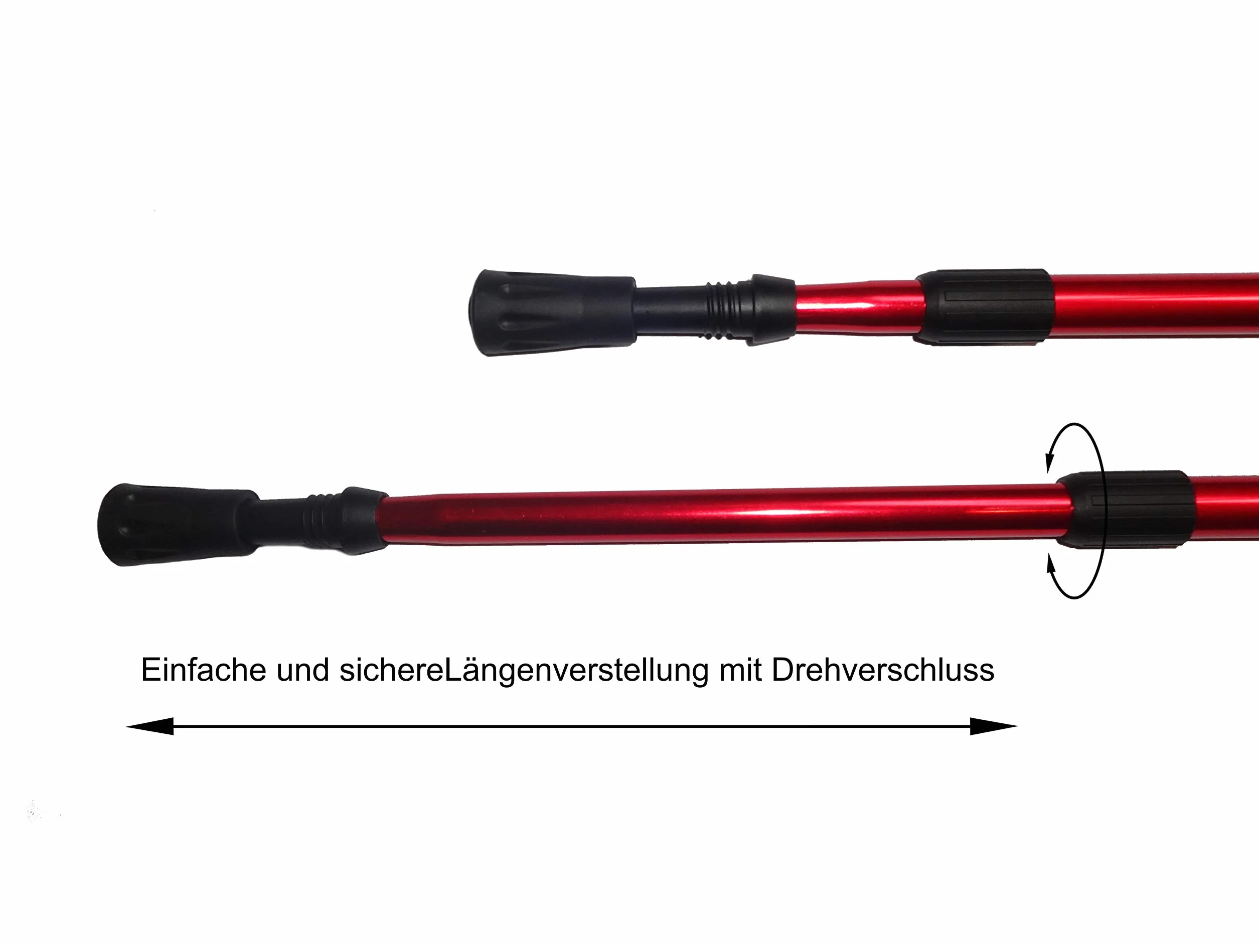 Bastoni da Nordic Walking 100-135 cm regolabili leggeri lega alluminio blu nero