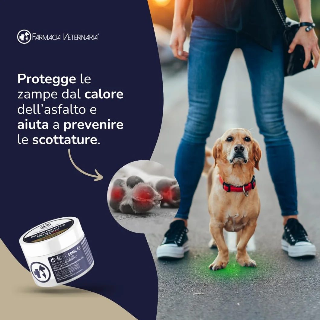 Farmacia Veterinaria Crema Polpastrelli Cane Protettiva Caldo Balsamo Zampe Naso Protezione Asfalto Neve Secchezza 50ml