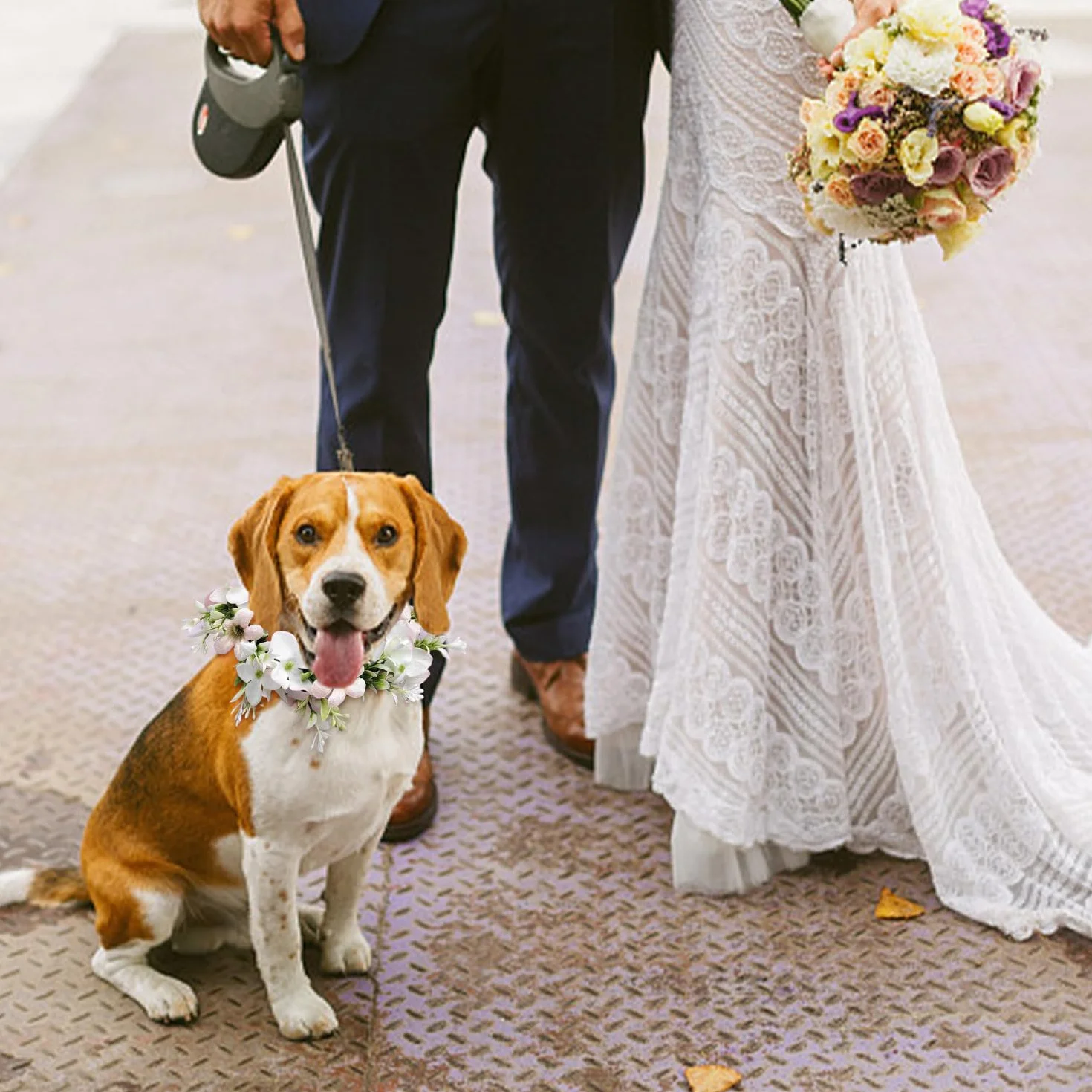 1 Pezzo di Pet Ghirlanda Copricapo, 1 Pezzo di Bow Bib, Collare del Fiore di Cerimonia Nuziale del Cane, Gatto del Merletto Bow Tie, Pet Decorazione di Cerimonia Nuziale Forniture.