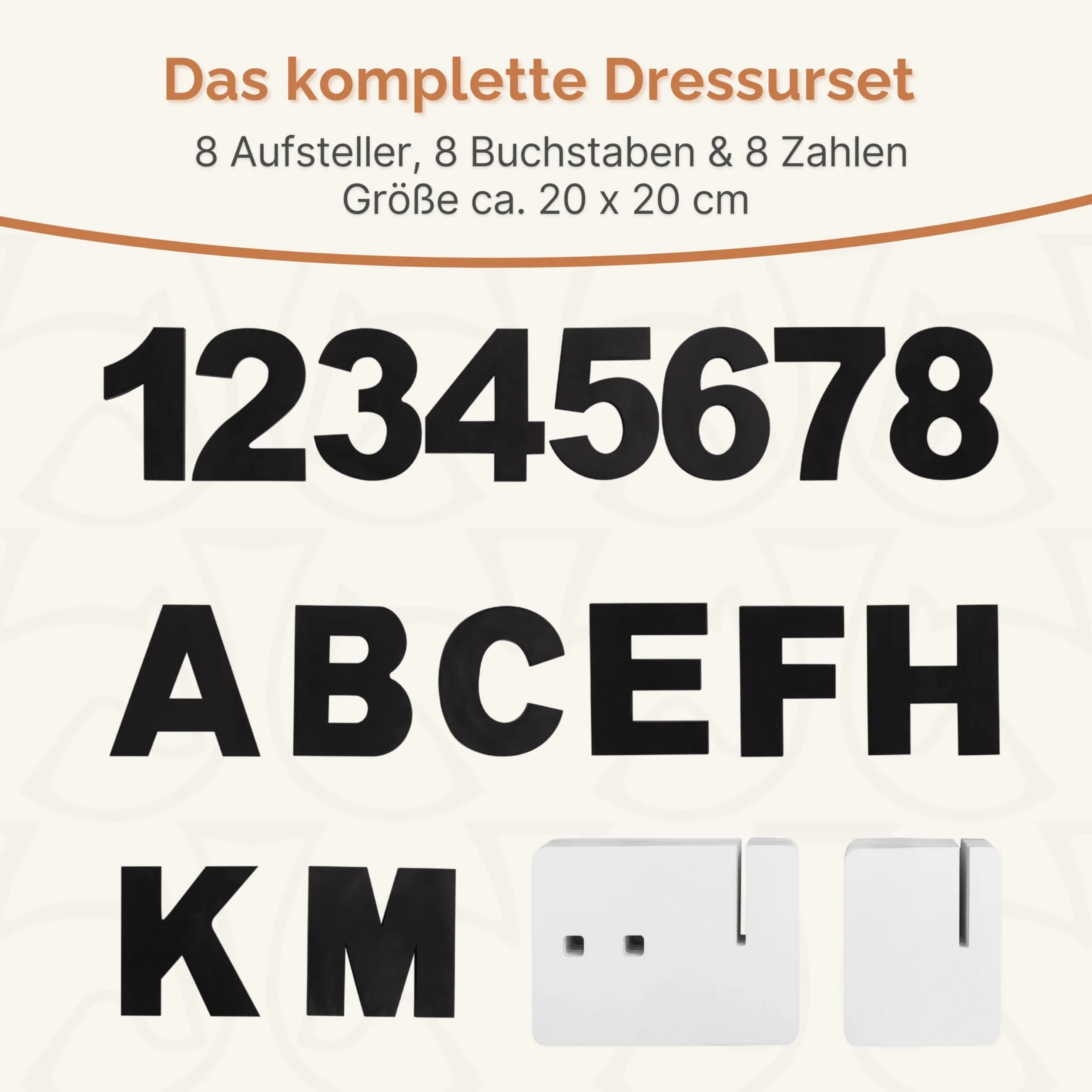 Hobby Horse - Set di accessori per dressage con lettere e numeri, in legno, progettato in Germania, per allenamento e competizione
