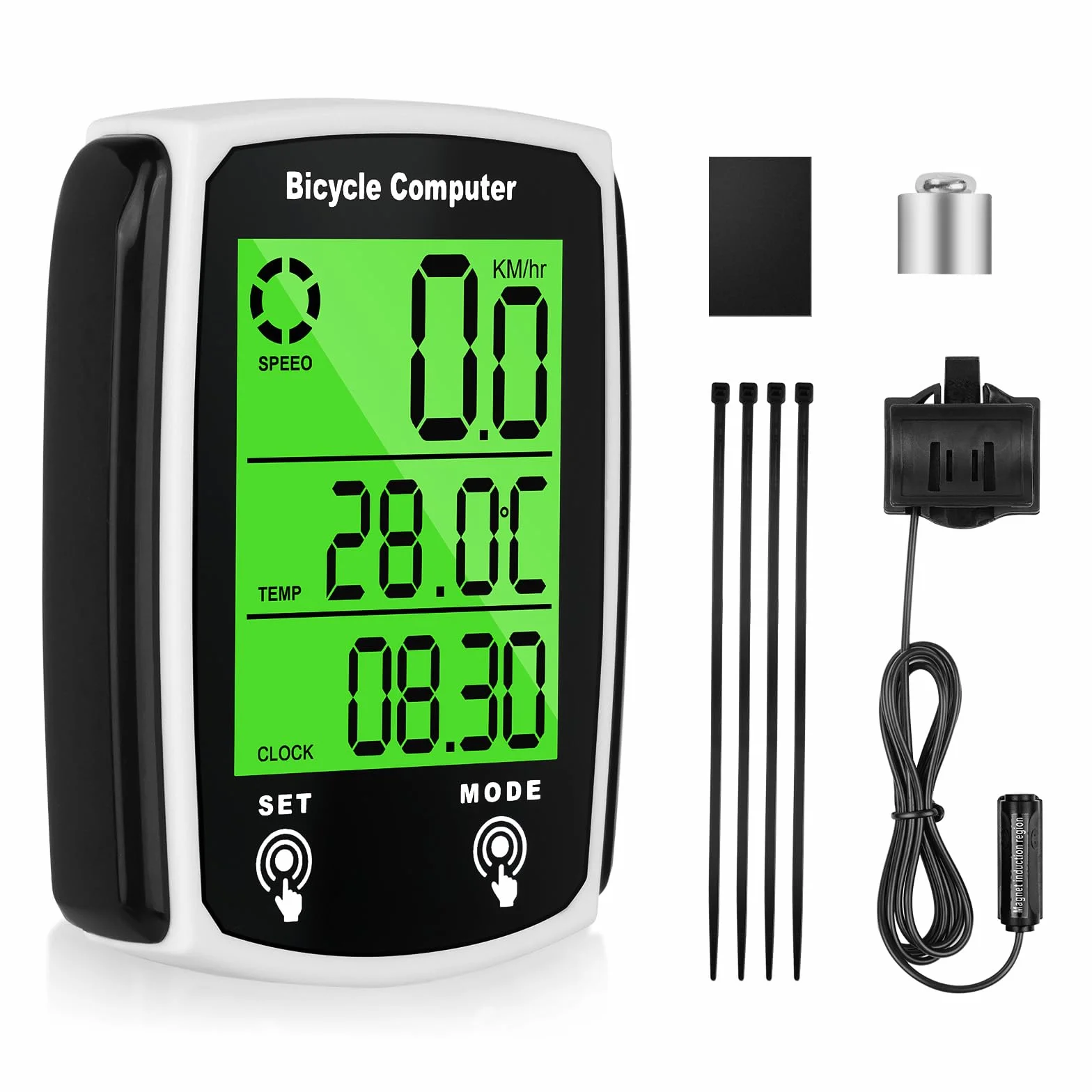 URAQT Computer Bicicletta Impermeabile 19 Funzioni Ciclocomputer LCD Display Retroilluminato Supporto