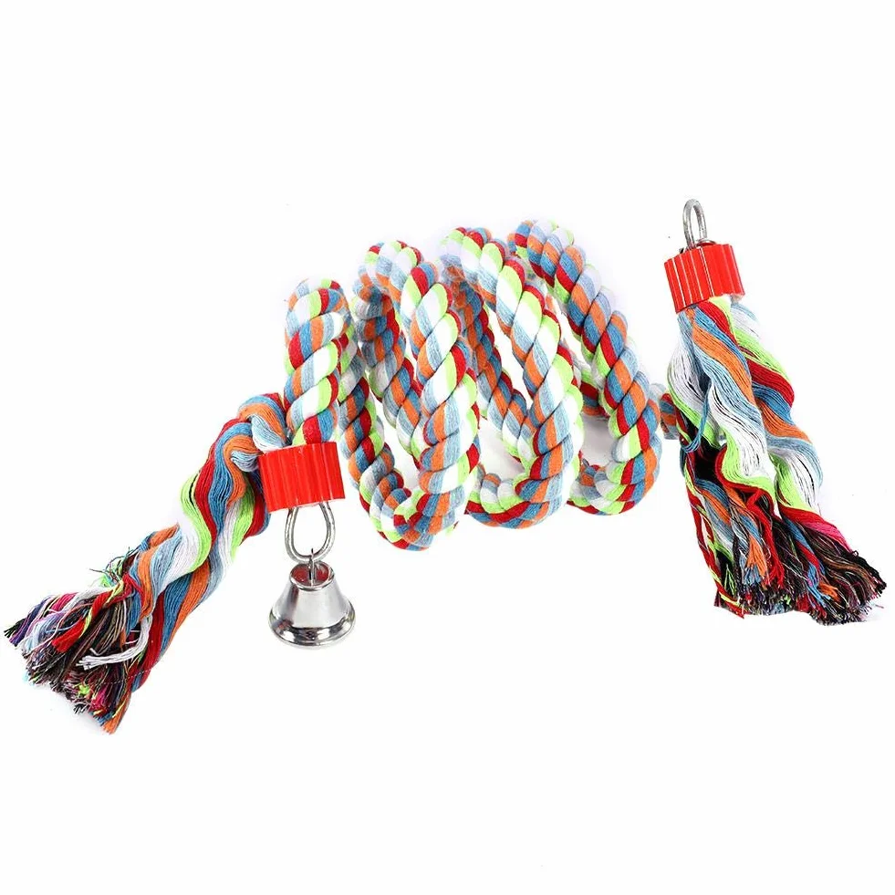 Bungee Altalena a Spirale per Pappagalli 1.6m Corda Campana Giocattoli Uccelli