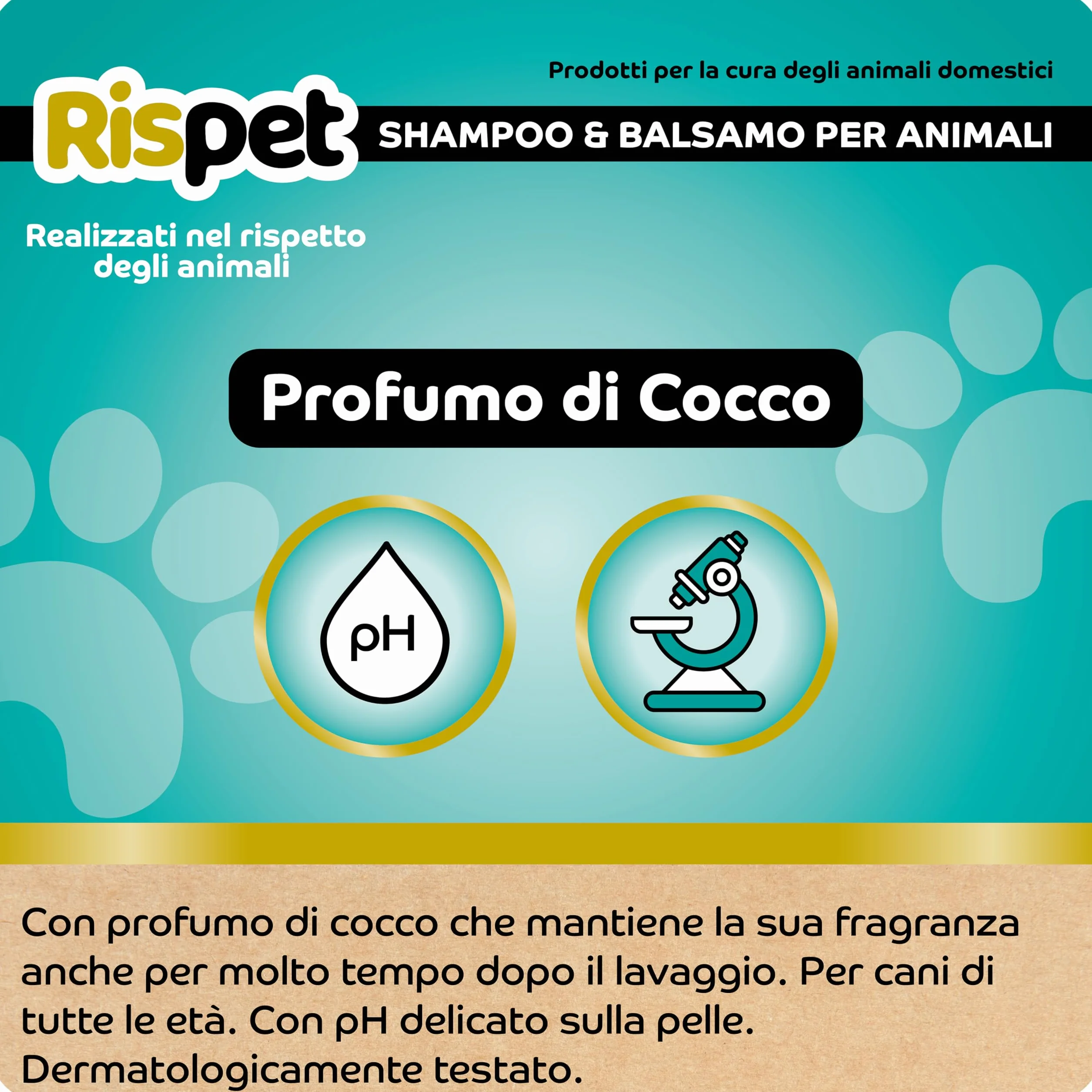 Shampoo e Balsamo Cocco e Cheratina per Cani a Pelo Lungo, Detergente Igienizzante pH Bilanciato, 370ml