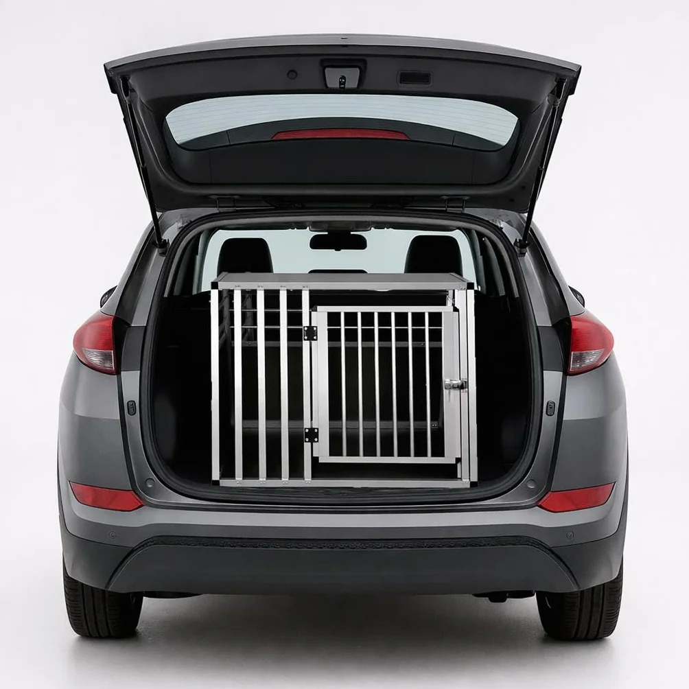 NK Trasportino per Cani con Porta e Serratura, Leggero e Resistente, Design Compatto, Montaggio Semplice e Veloce, Facile da Pulire, Spazioso e Comodo, Modello L (92 x 65 x 66cm)