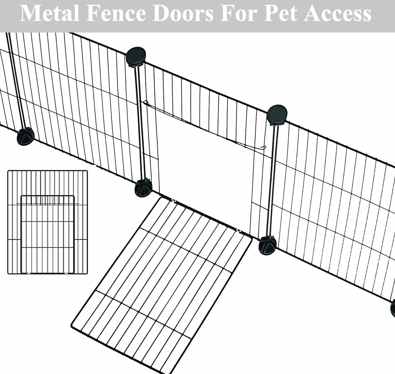 Recinto per piccoli animali in filo metallico portatile con porta 43x32 24 pezzi
