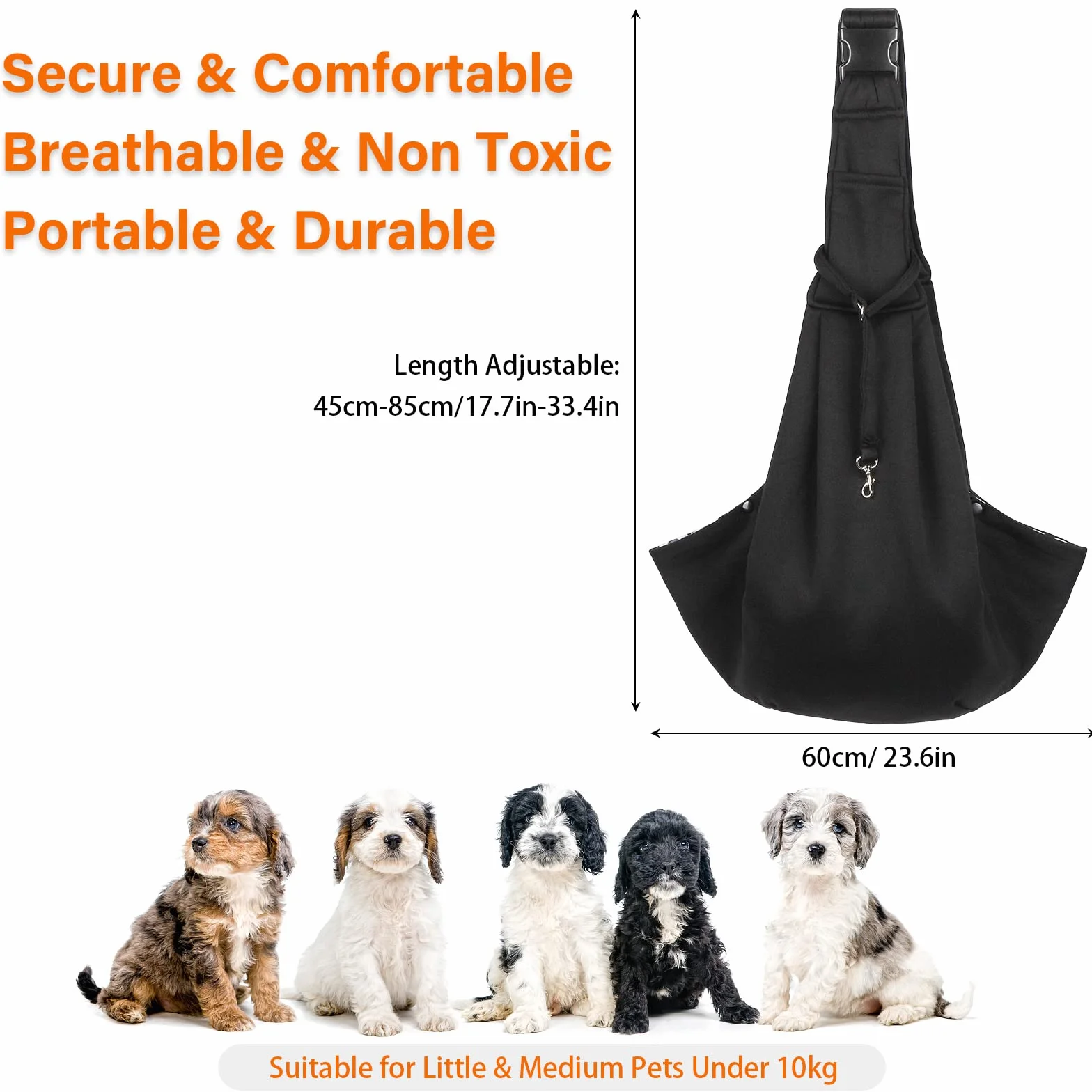 Cooja Borsa da Viaggio per Cani e Gatti Trasportino da Passeggio, Zaino Regolabile Trasportino Gatto Cano Marsupio da Viaggio Per la Passeggiata Quotidiana All'aperto Viaggio (Nero)
