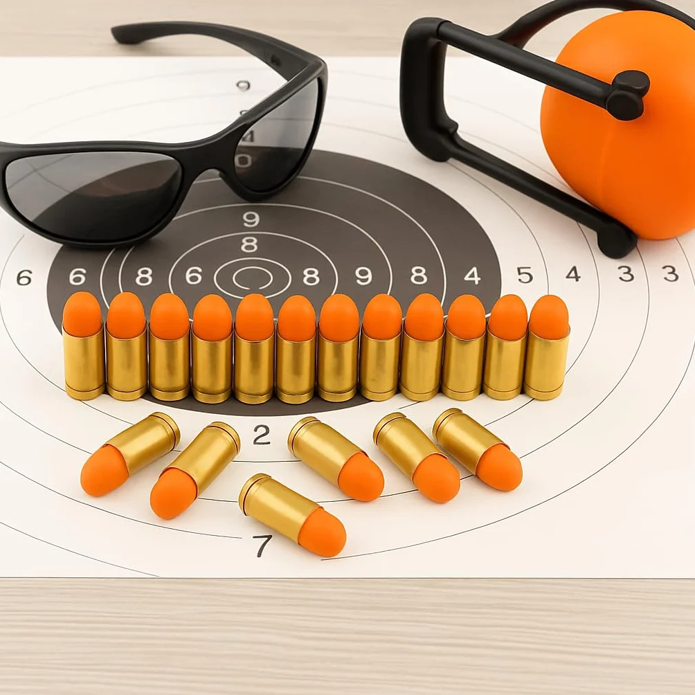 Ciuccio rotondo in ottone 9 mm con tappo a scatto per armi da fuoco a secco munizioni allenamento Made in USA confezione da 5