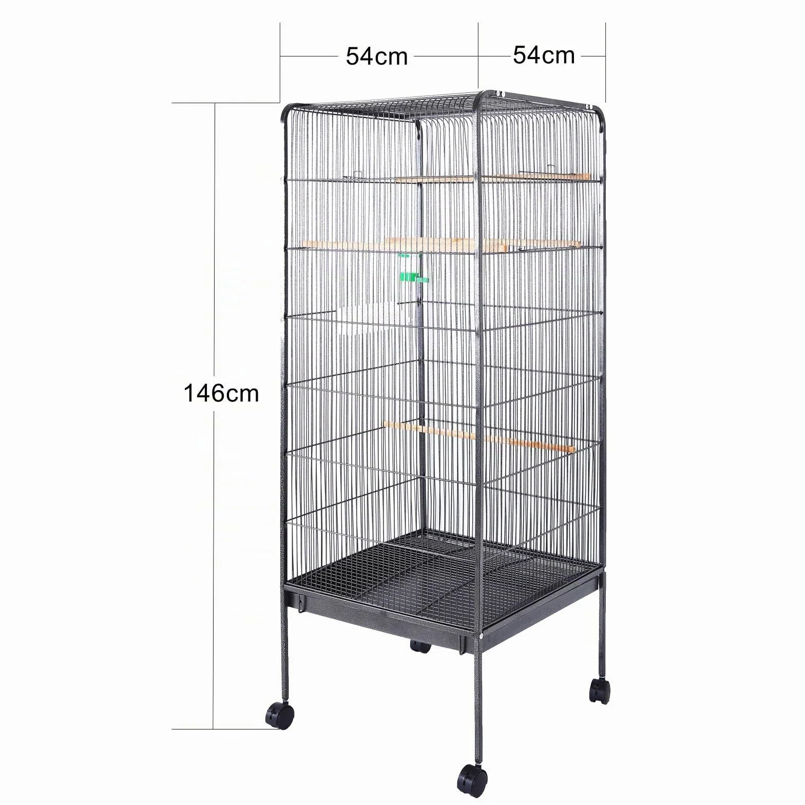 Voliera XL per uccelli 146x54x54cm Gabbia per uccelli piccoli e pappagallini