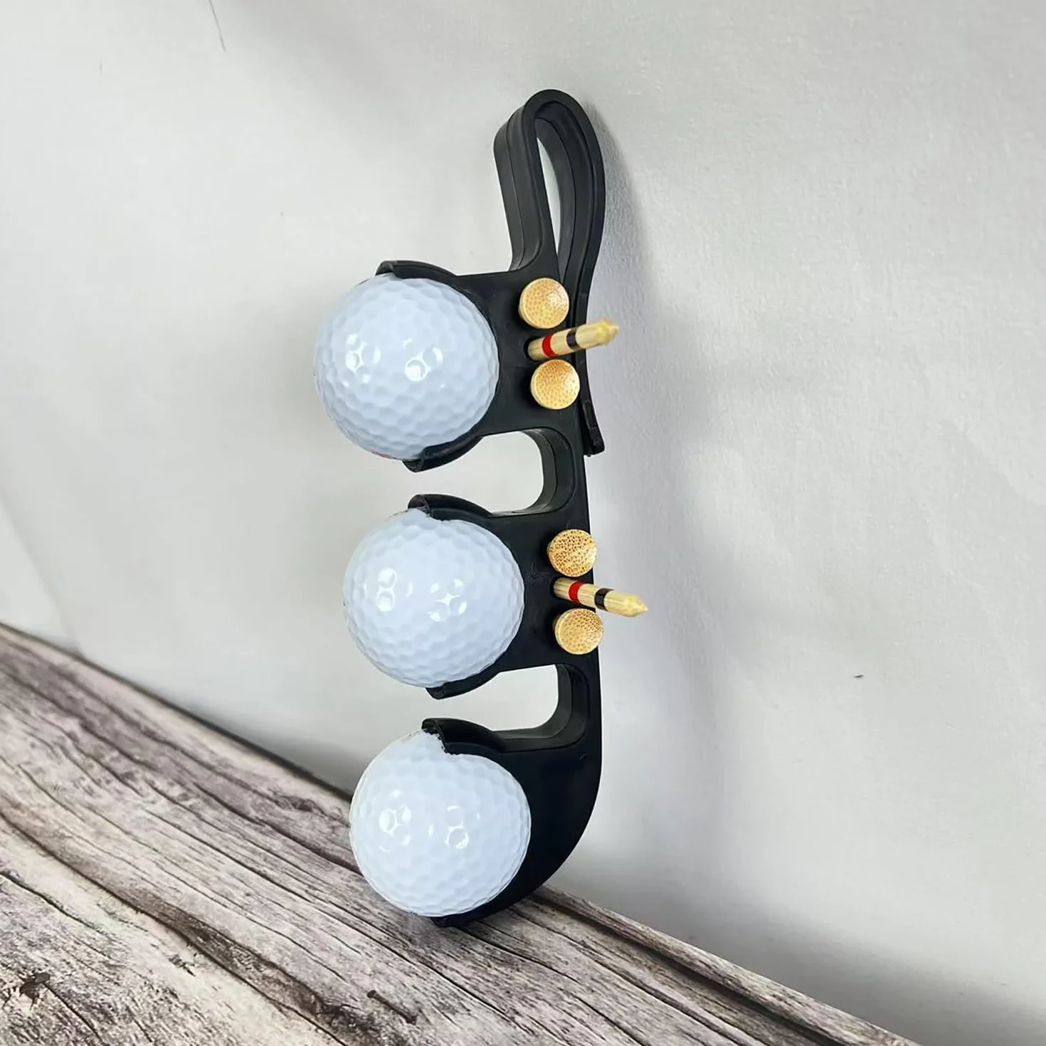 Porta Palline Golf con Gancio 1 Pezzo Nero Chiusura Rapida 2 in 1 Accessori da Golf Portatili