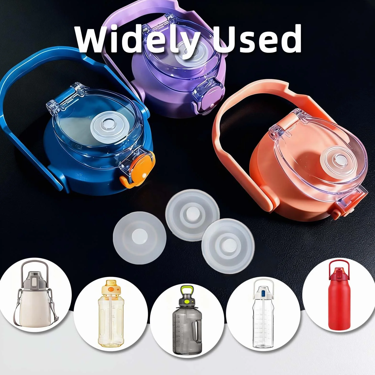 4 Pezzi Anello di Tenuta in Silicone Guarnizioni di Ricambio Compatibile con Tappo WMB One per Borraccia Sportiva