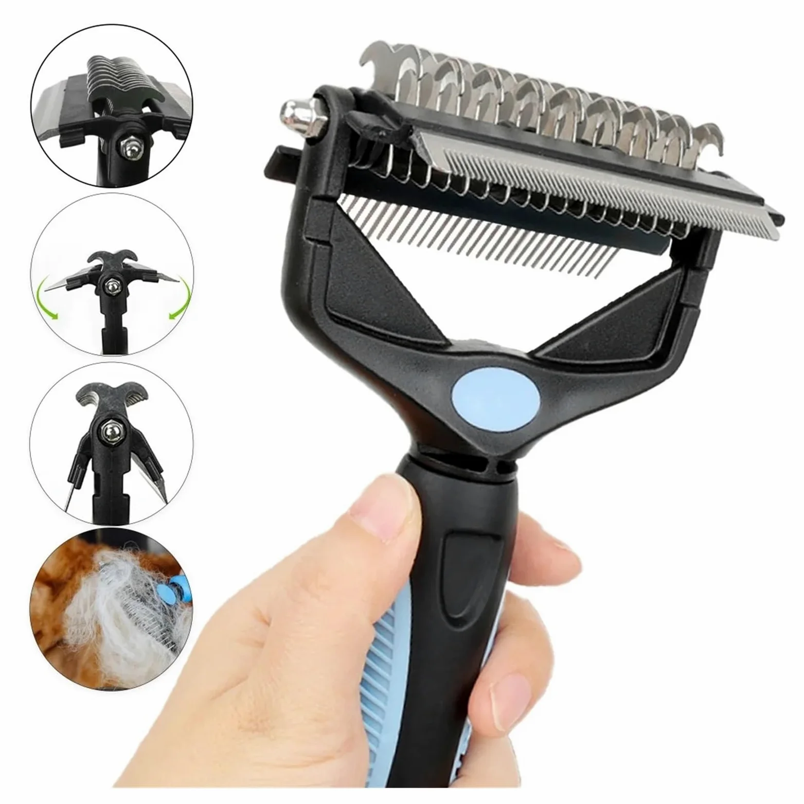 Spazzola for rimuovere i peli del cane dalla spazzola for deshedding 3 in 1(Green)