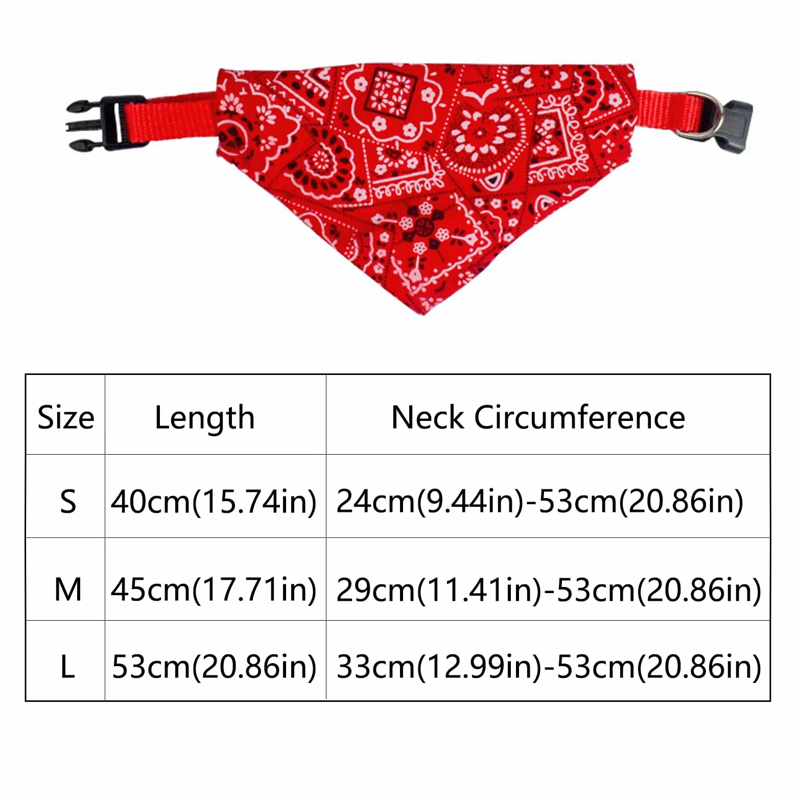 Bavaglini a bandana per cani regolabili stile bohémien taglia piccola media grande rosso M