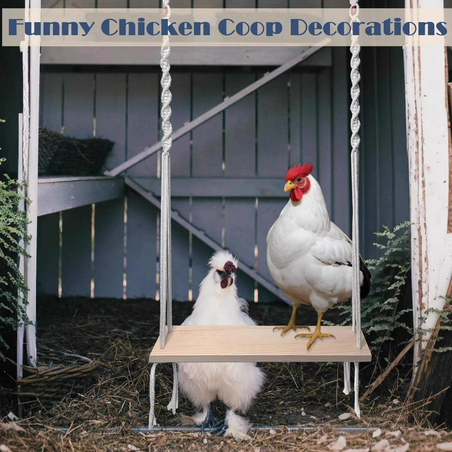 Altalena per Pollaio Giochi per Galline Accessori in Legno Naturale Fatto a Mano