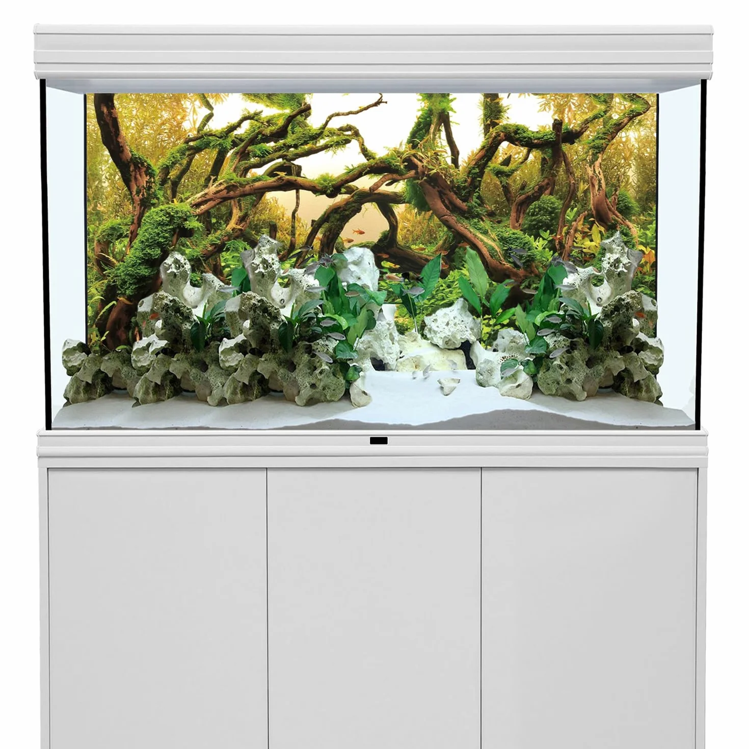 120x46cm Acquario Sfondo Rami Acquario Sfondo Pianta Acquatica Fiume Letto & Lago Acquario Sfondo Vinile
