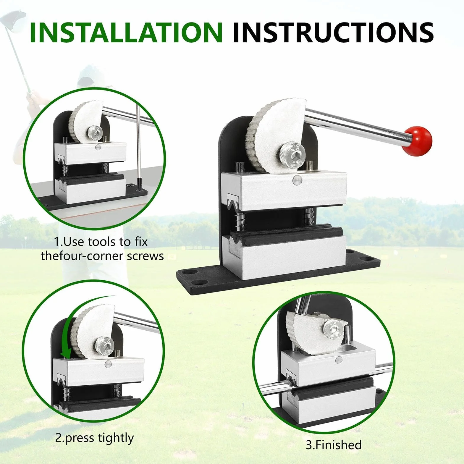 Strumento Grip Golf Antiruggine Antiscivolo Sgancio Rapido Estrattore Asta Vite Banco Regolabile Design Metallico
