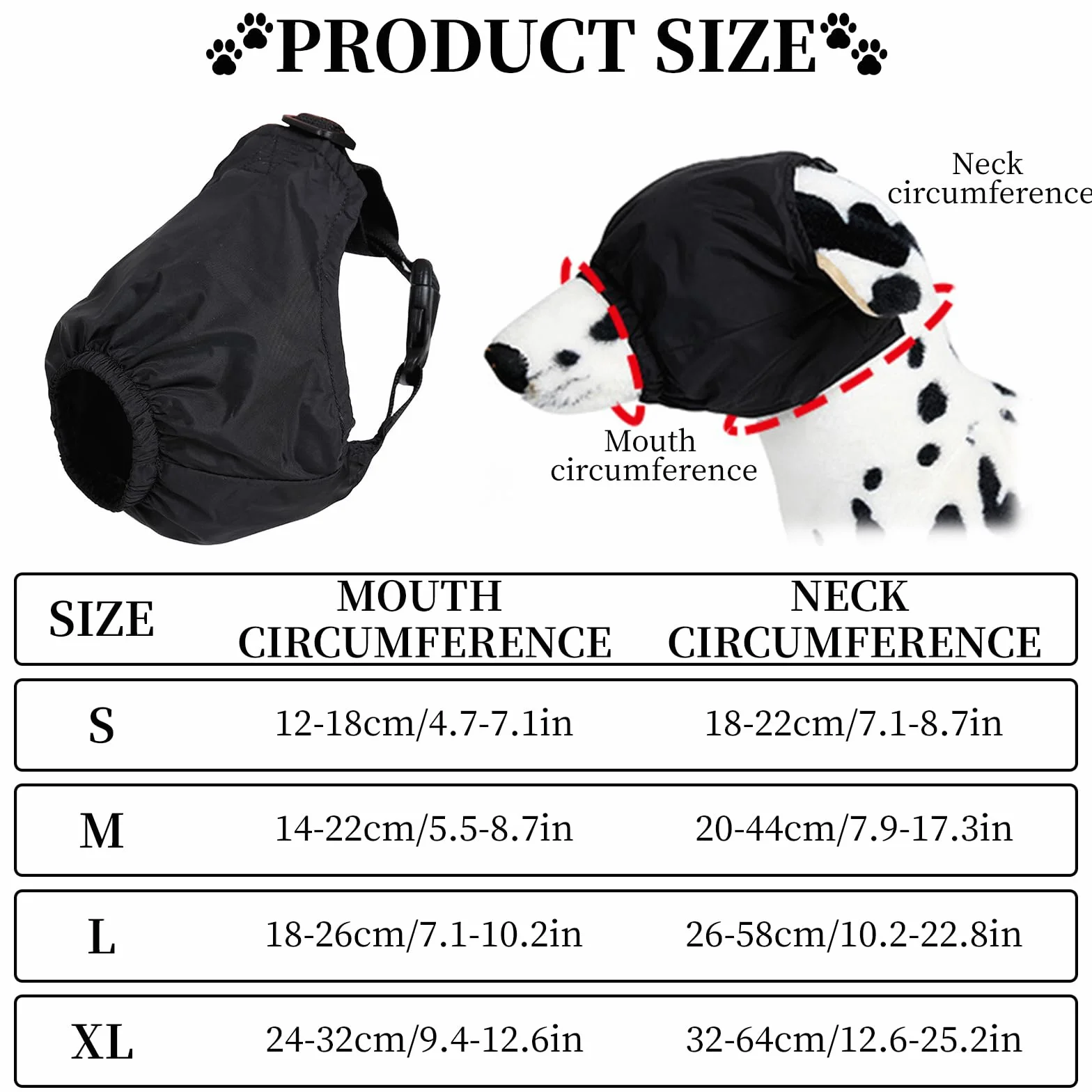 Maschera per occhi per cani lenitiva ansia M