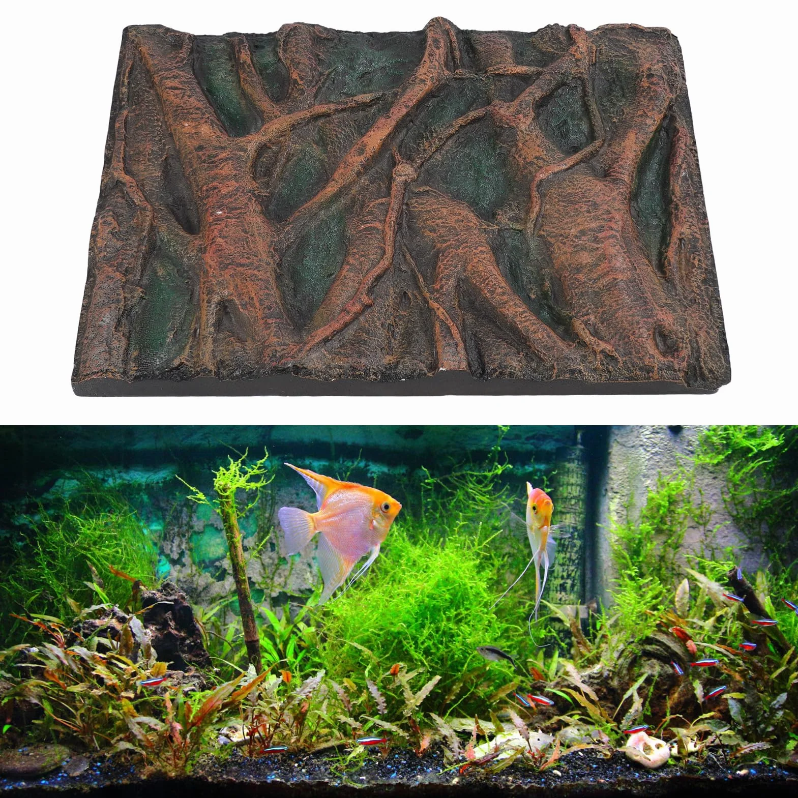 Sfondo per Acquario in Pietra, Sfondo per Acquario in Schiuma con Effetti 3D, Parete per Acquario, Sfondo per rettili per terrario (H)