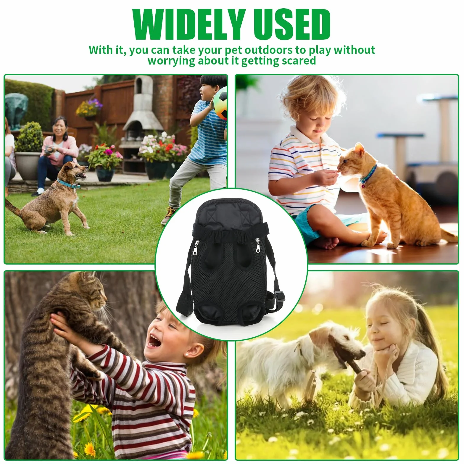 Trasportino Cani Zaino Borsa Piccola Taglia Traspirante 2,5-3,5 KG Nero