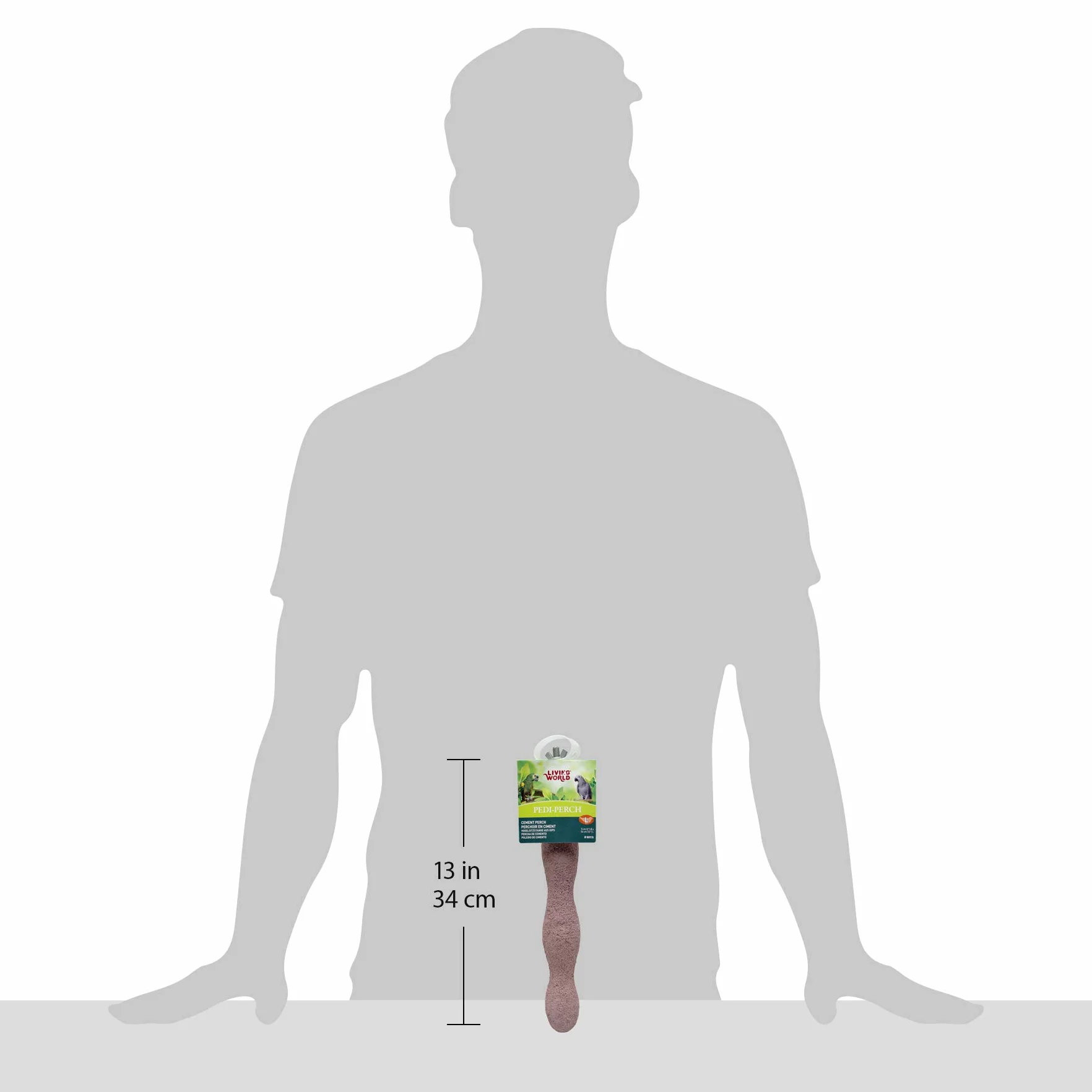 Living World Pedi-Perch Persico per uccelli in cemento, grande