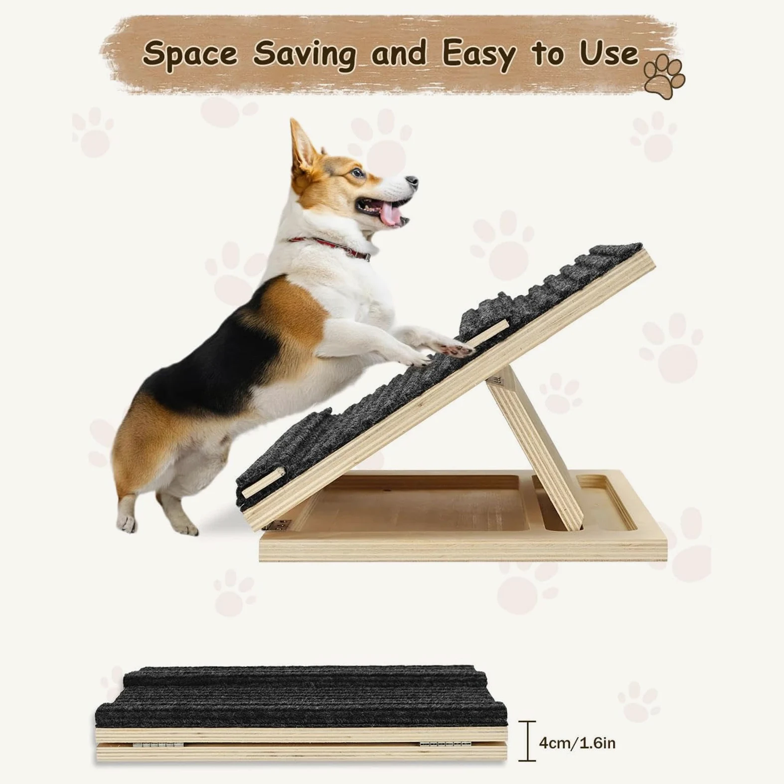 Rampa Per Cani Da Scale Scalini Regolabili Antiscivolo In Legno Per | Rampa Per Cuccioli Da Divano Per Proprietari Di Animali Ufficio In Casa Appartamento Comodino Soggiorno Camera