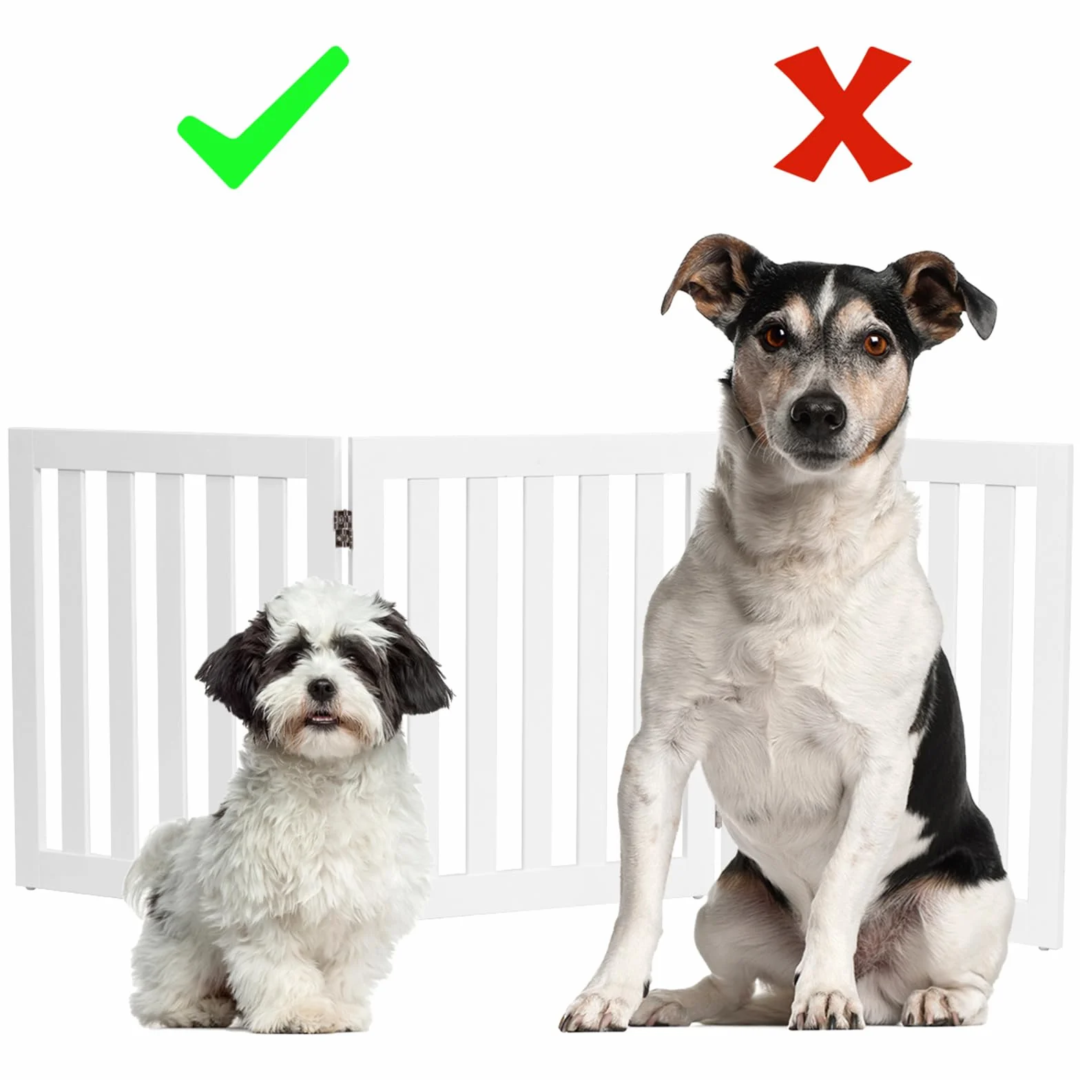 COSTWAY Cancelletto per Cani Pieghevole in Legno 3 Ante 152 x 60 cm Bianco