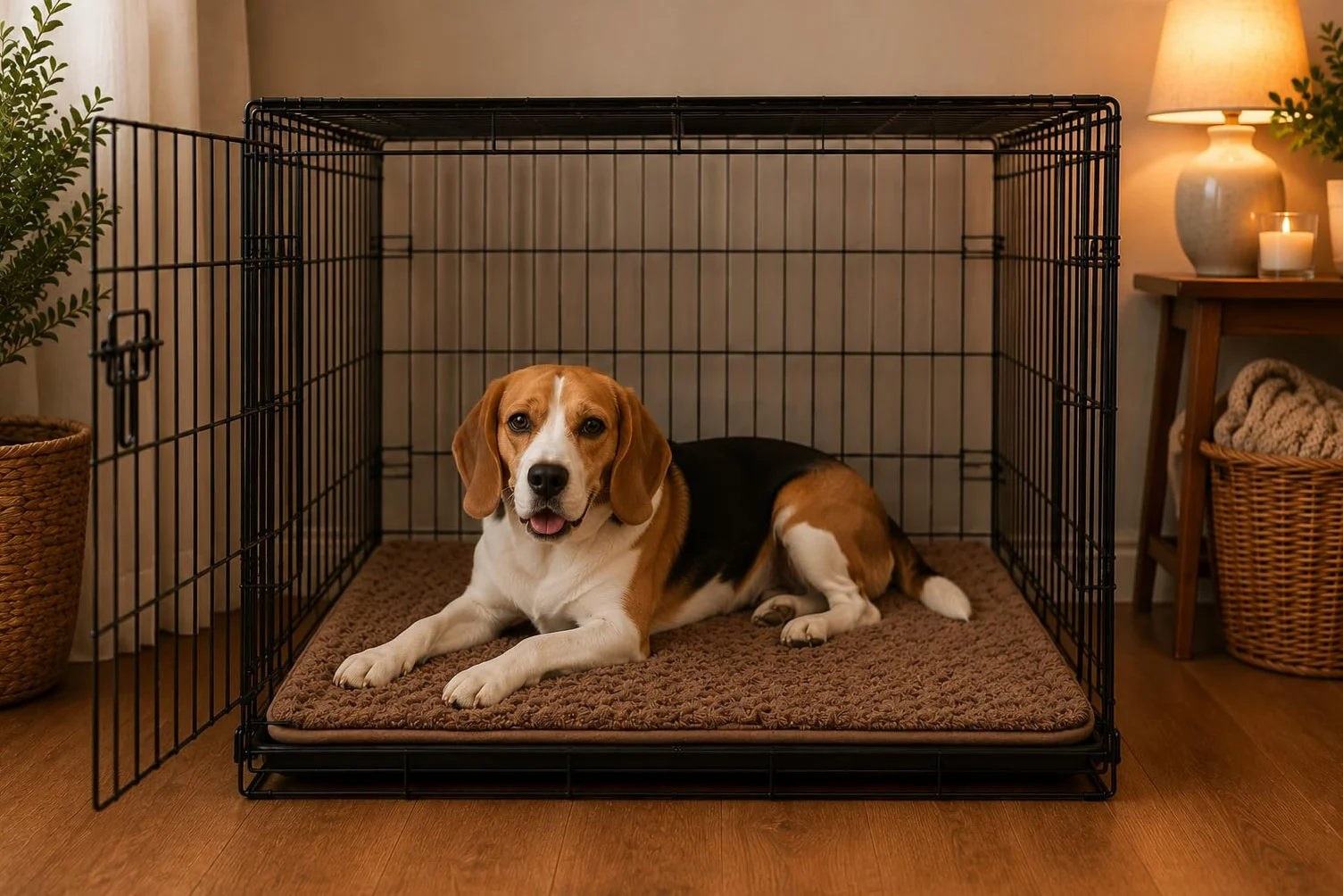 cuccia cane - cuscino ortopedico per cane e gatto in memory foam - cuscino rettangolare Webbi beige - adatto per gabbie e trasportini - 55,5 x 38,5 cm - Flamingo