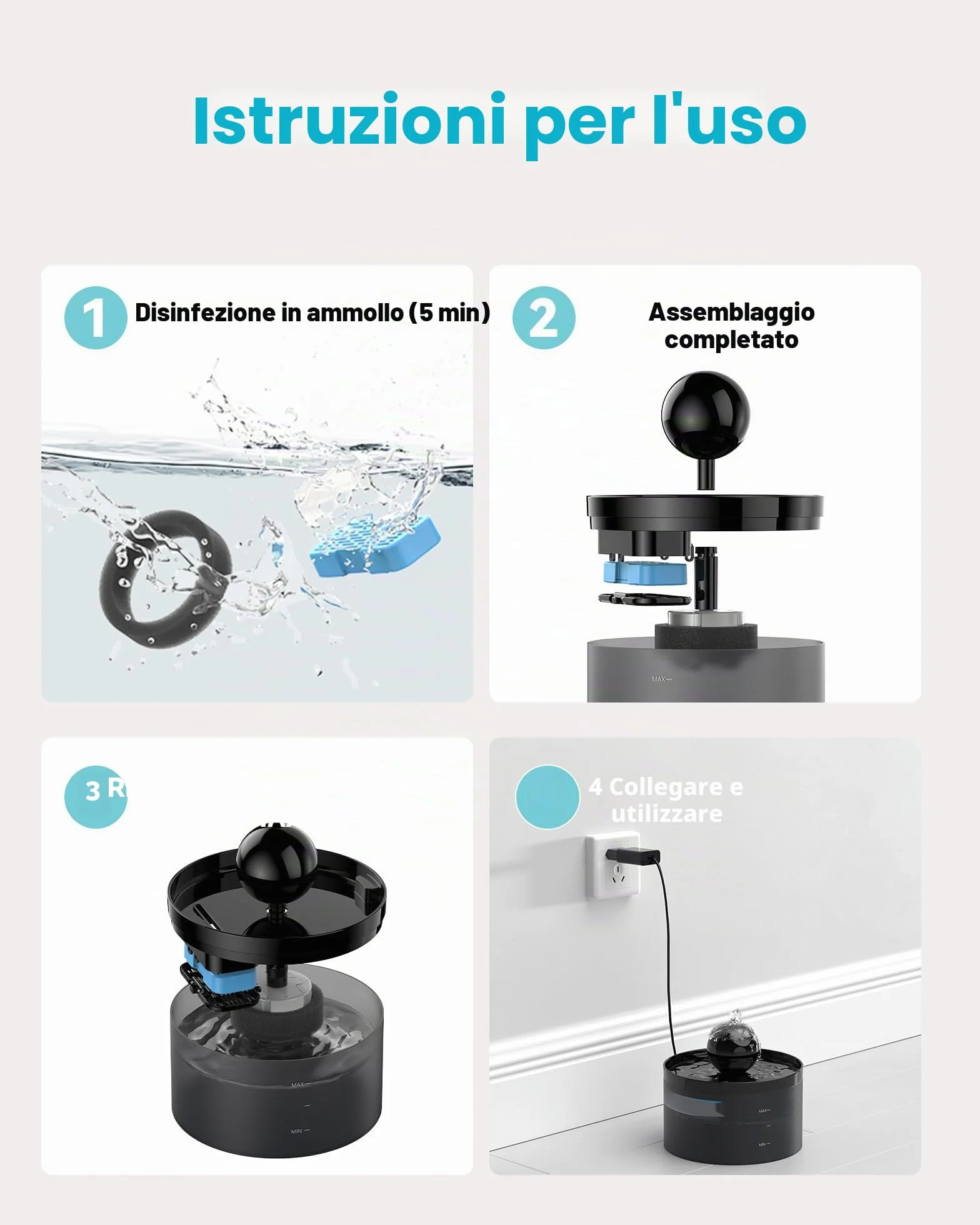 Filtro Fontanella per Gatti, 6 Filtri a Carbone + 6 Filtri a Spugna, Triplo Filtraggio, Mantiene l'acqua Fresca e Pulita, per Fontana per Gatti (B0CGDWYJN7 B0C6XPFT7Q)