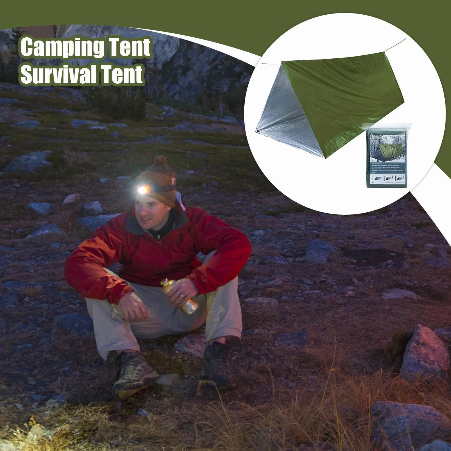 Telo termico sopravvivenza campeggio kit sacco a pelo leggero riflettente impermeabile alpinismo escursionismo